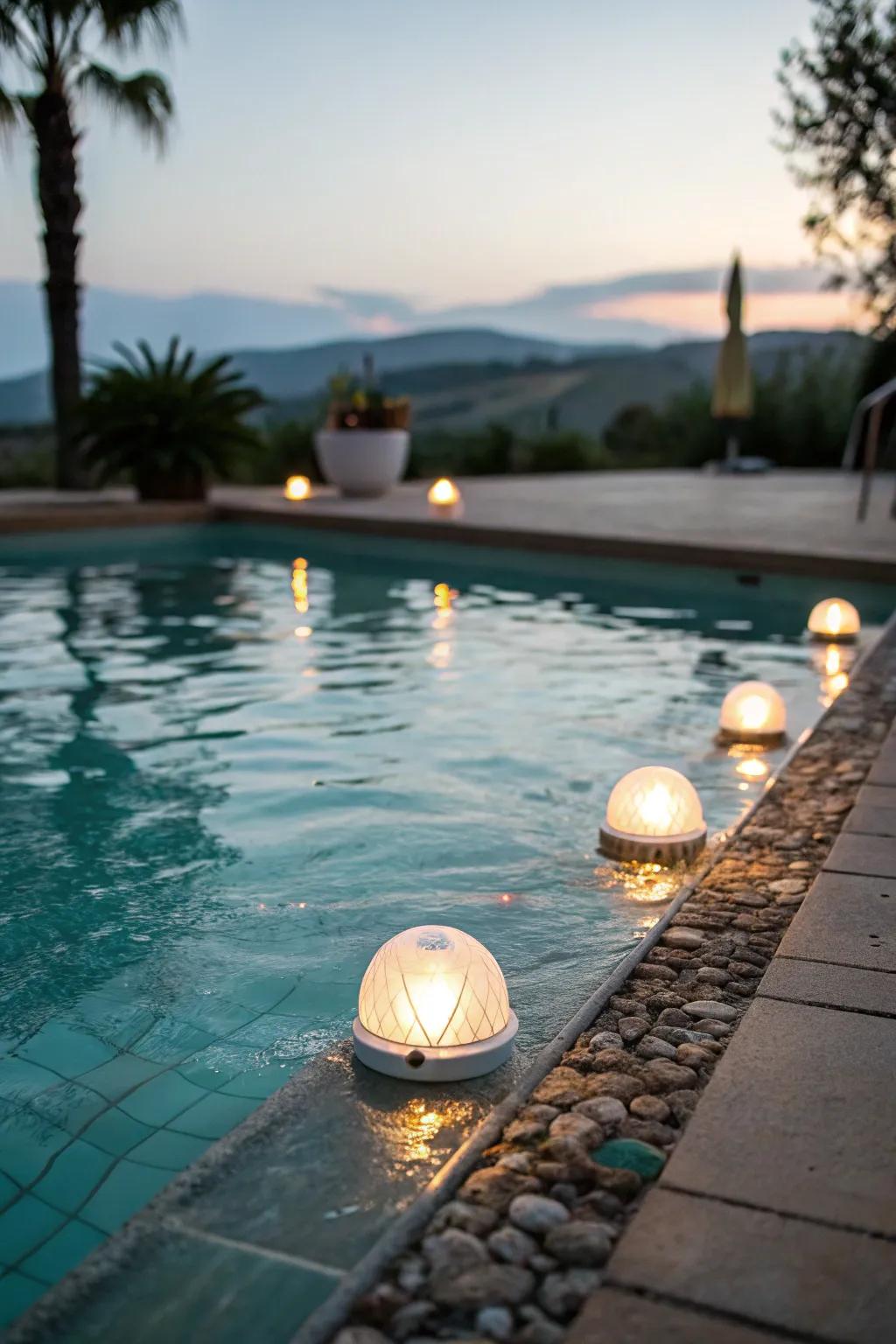 In-pool lighting positions your pool as the highlight of your nighttime environment.