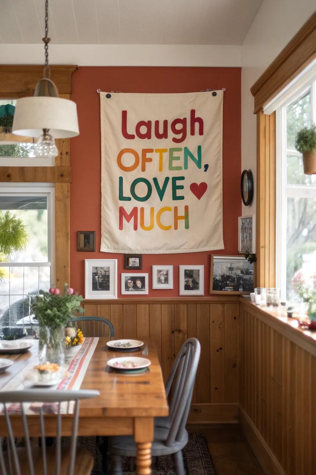 Family sayings make heartfelt dwelling declarations.