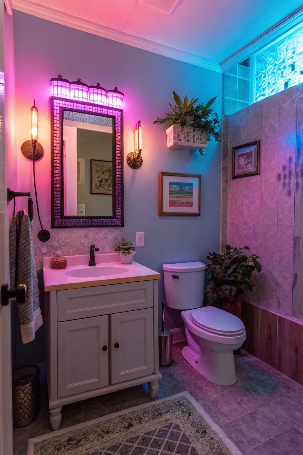 Tinted illumination appends a distinctive and inventive touch.