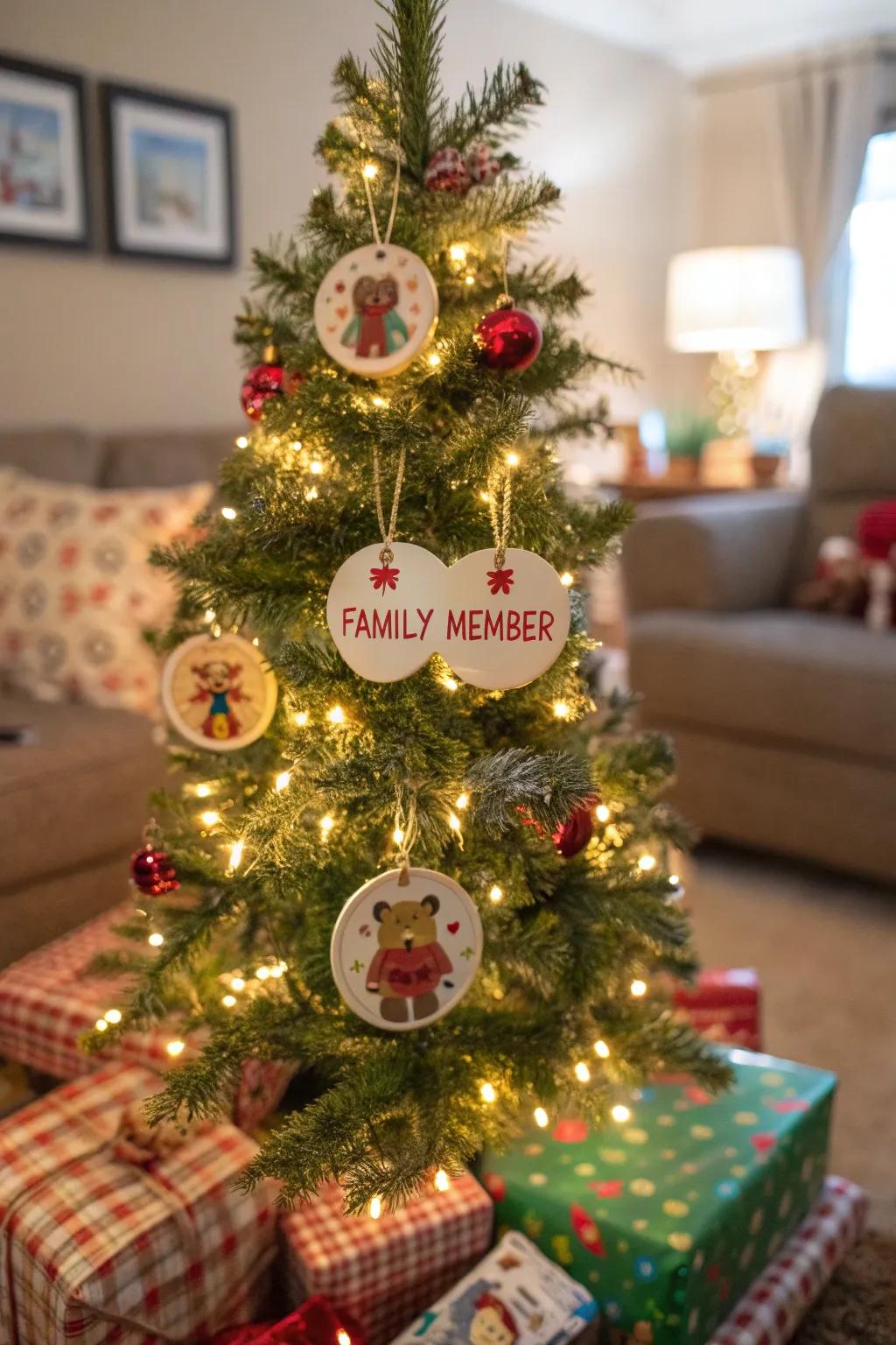 Custom-made ornaments add an extraordinary aspect to the Christmas tree.