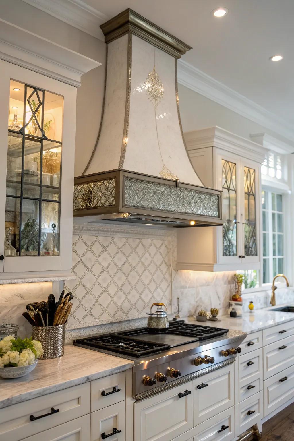 Modern glass accents infuse sleek elegance into your range hood.