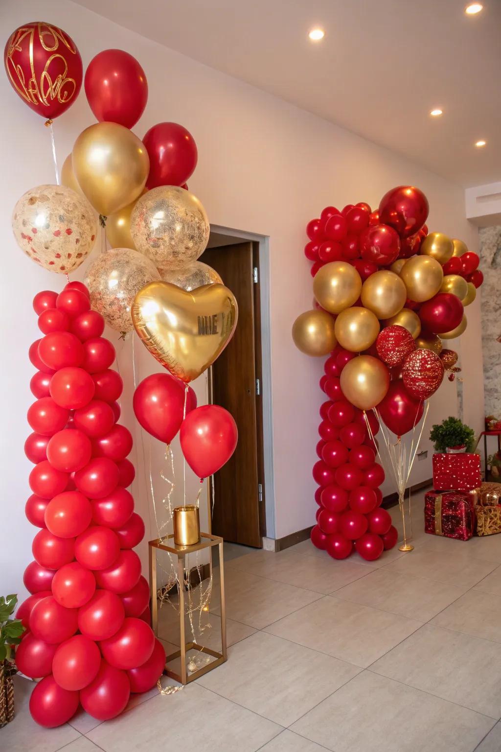 Unique balloon decorations append a whimsical impression upon the aesthetic.