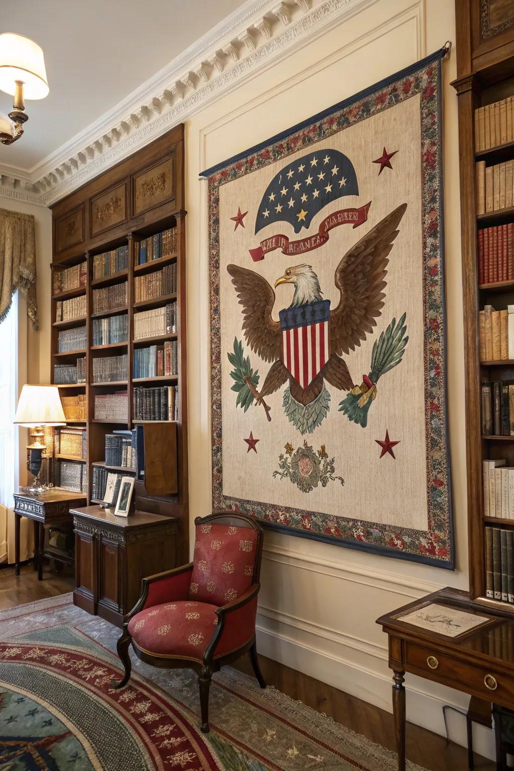 American eagle motif for a strong announcement.