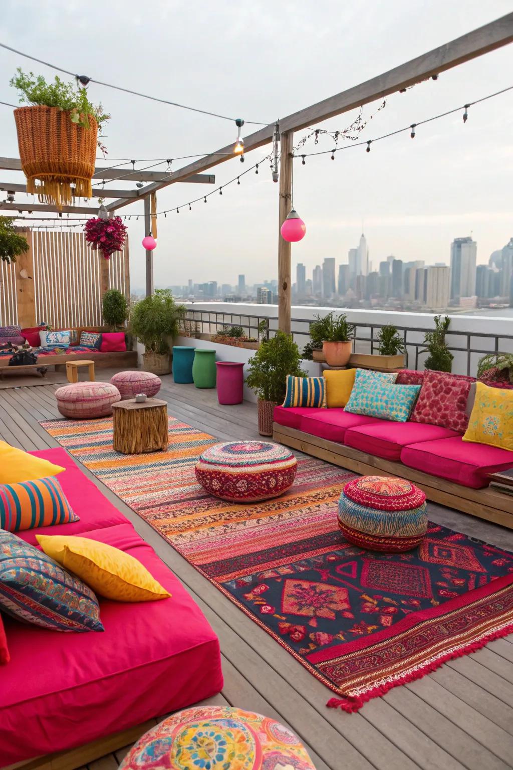 Make a declaration on your rooftop using a bold color palette.