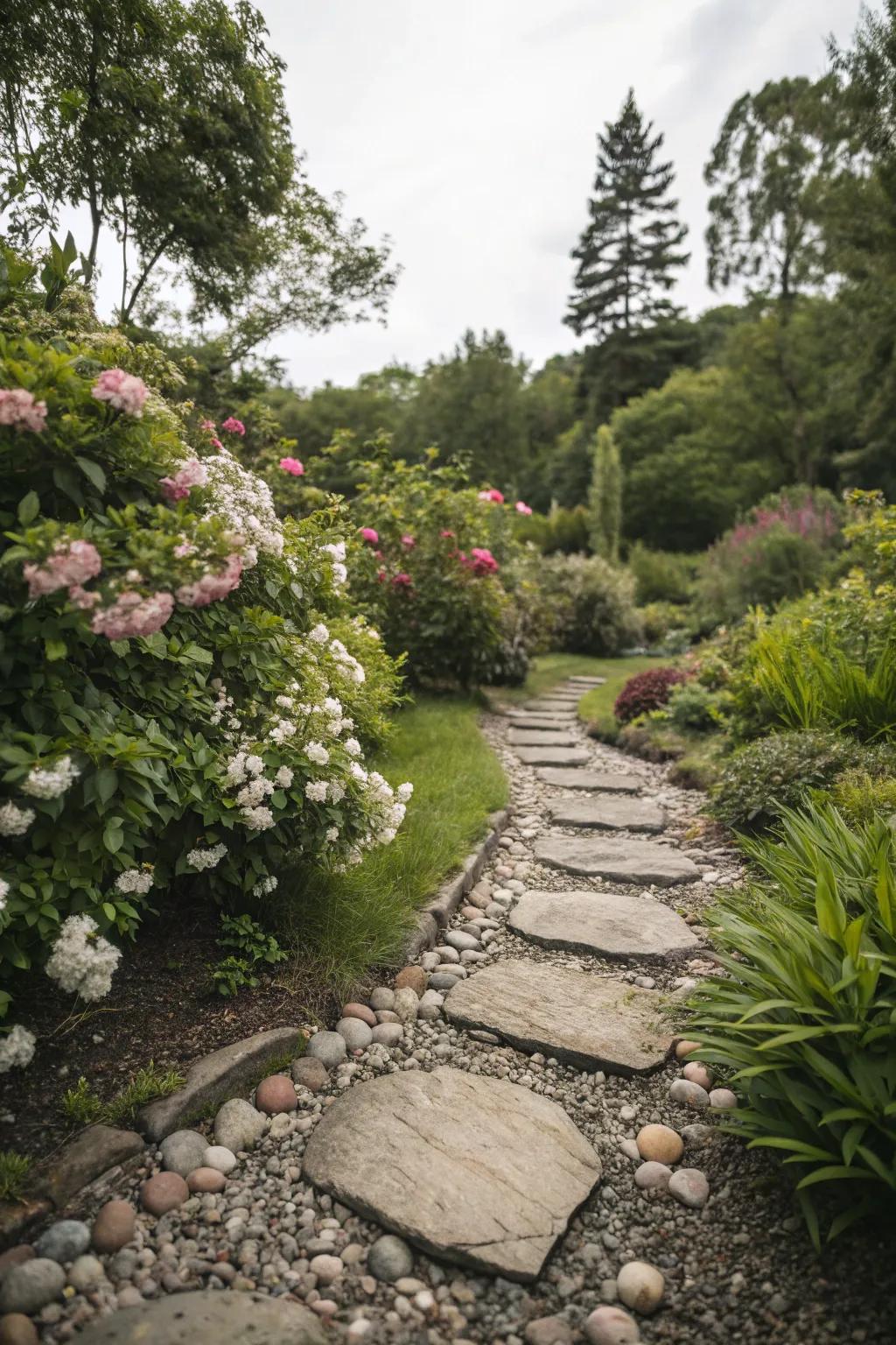 Enhance platform stones via a streamside stone surround.