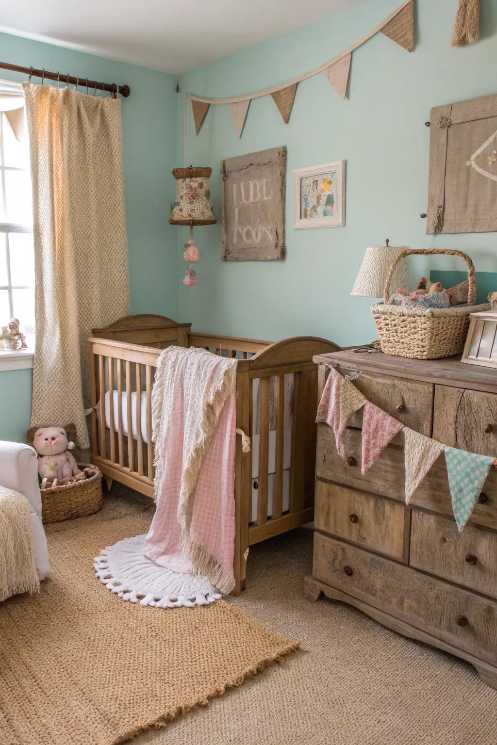 Hessian and linen inject countryside elegance.