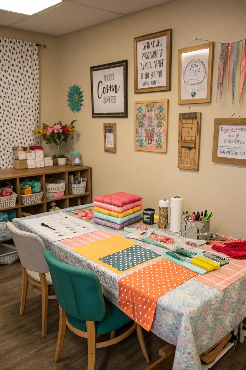 An imaginative work area encourages leisure and artistic articulation.