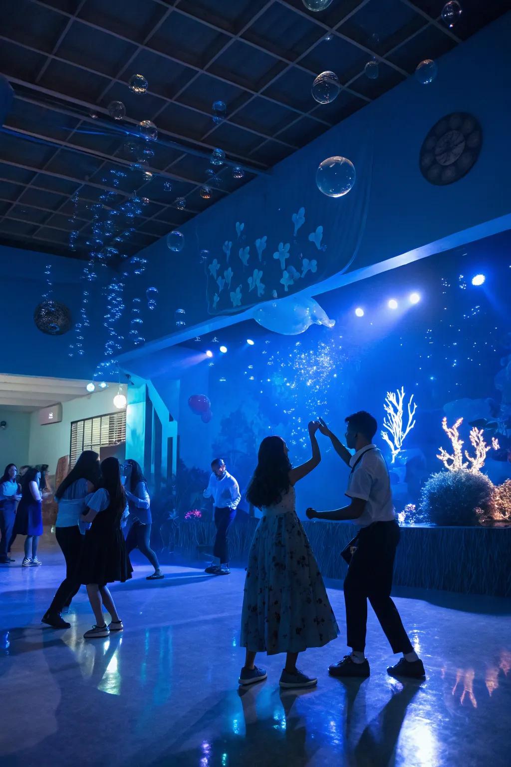 A dreamlike subaquatic-themed dance arrangement.