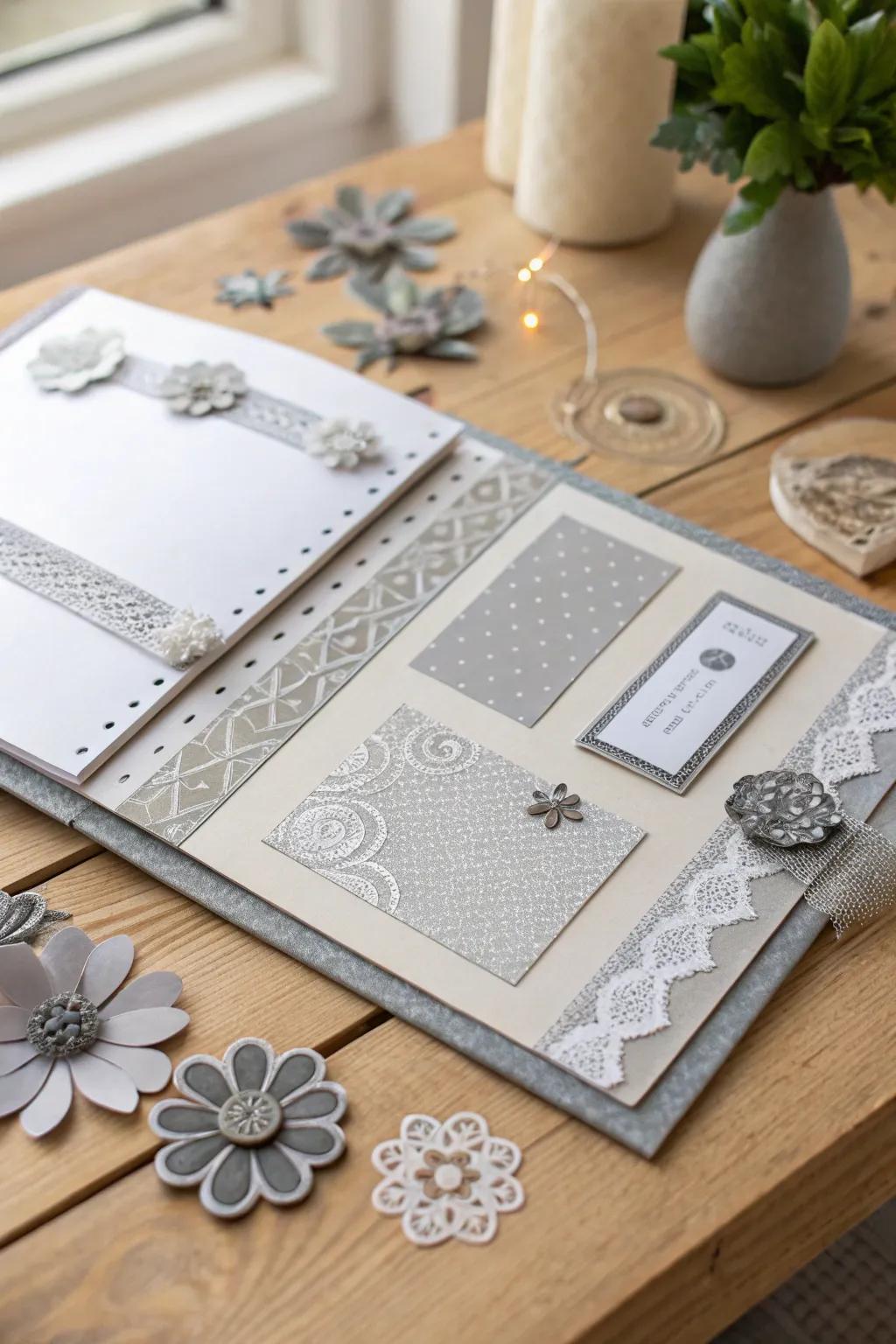 Class in Straightforwardness: Investigate the immortal magnificence of monochrome scrapbook formats.