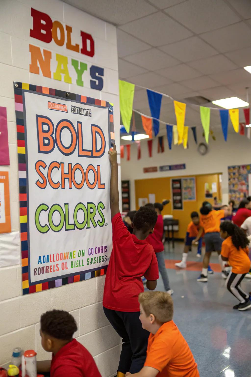 School themes adding vibrancy to the display.