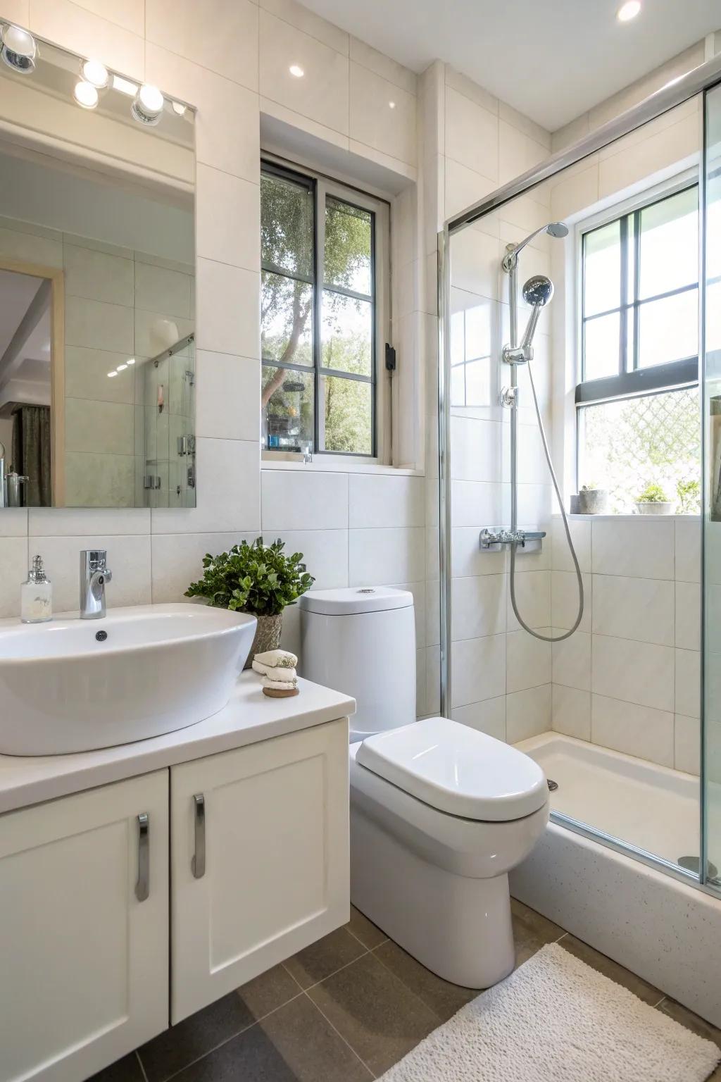 Earth-friendly fittings conserving water.