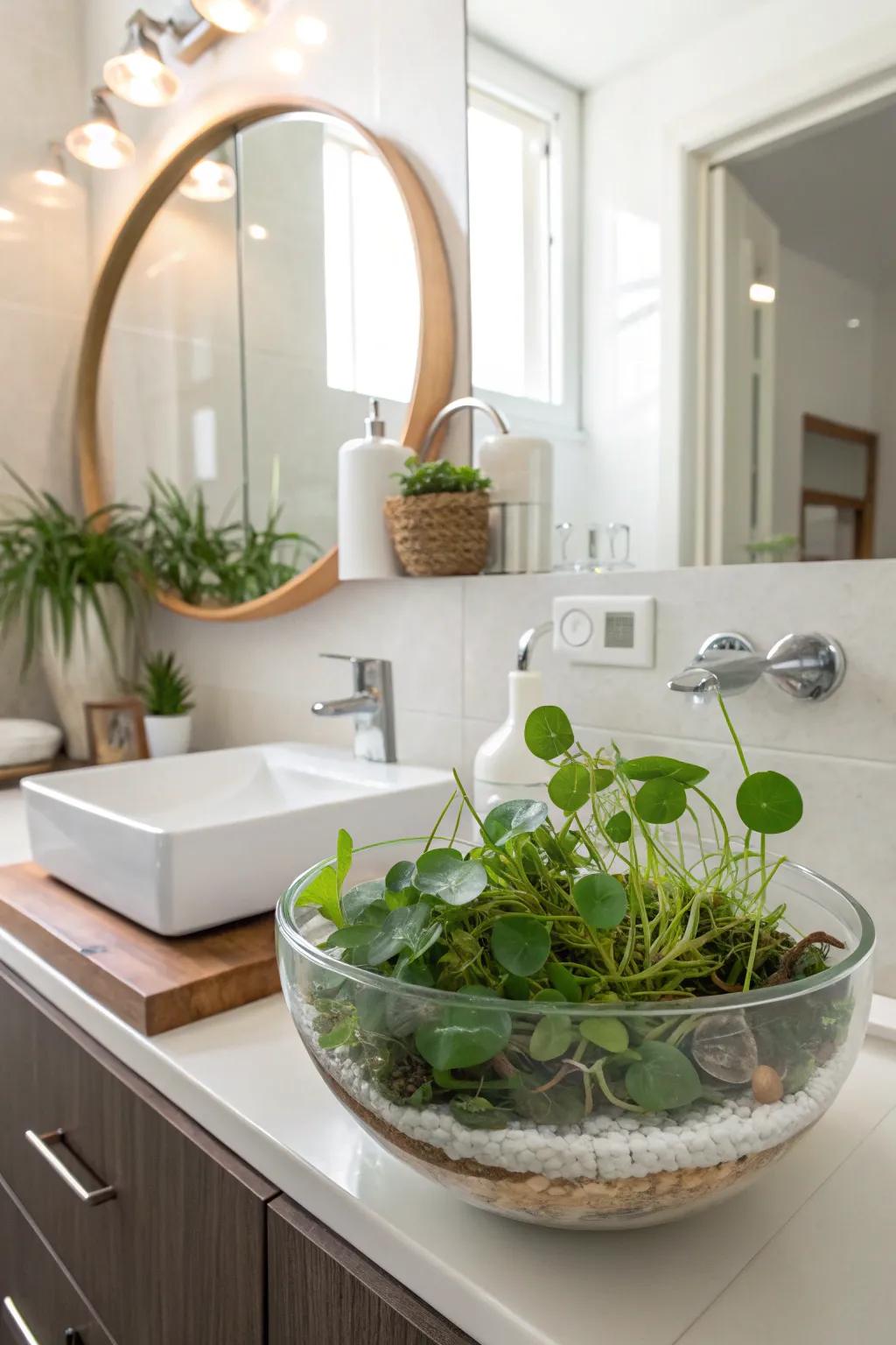 Floating water plants offer a serene and unique touch.