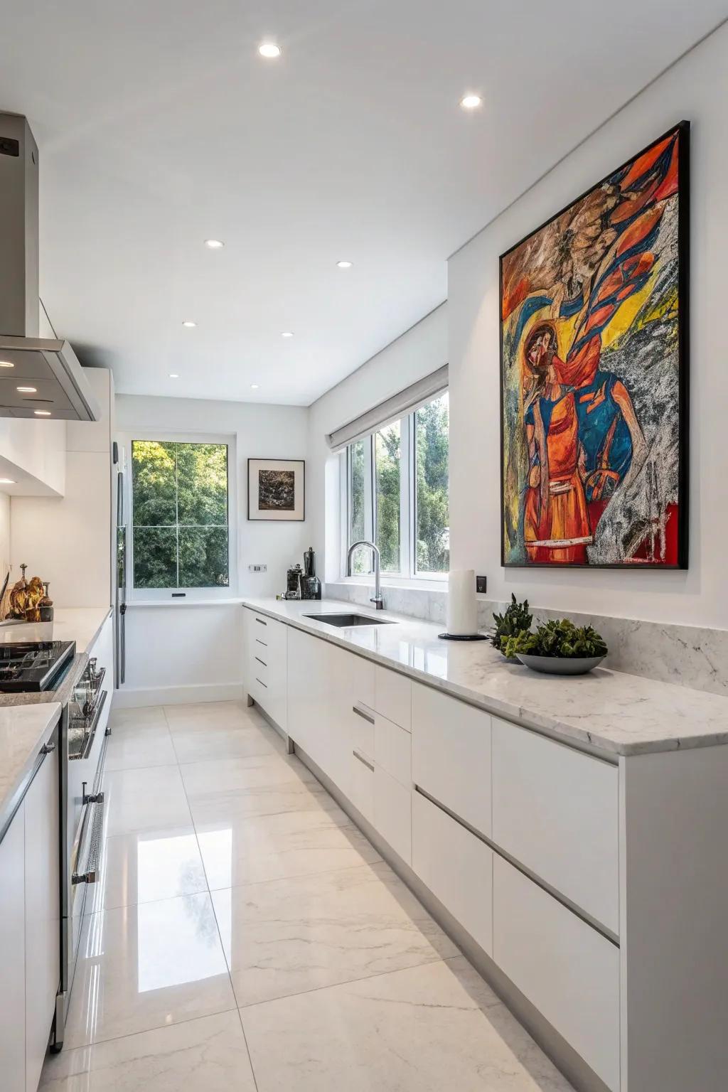 Artwork that adds personality and elegance to the kitchen.