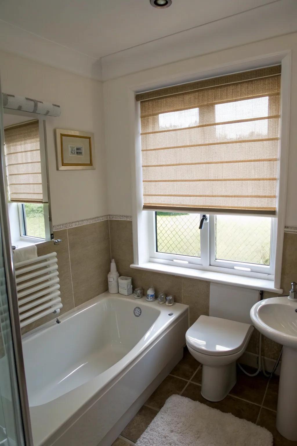 These shades offer flexible light and privacy options.