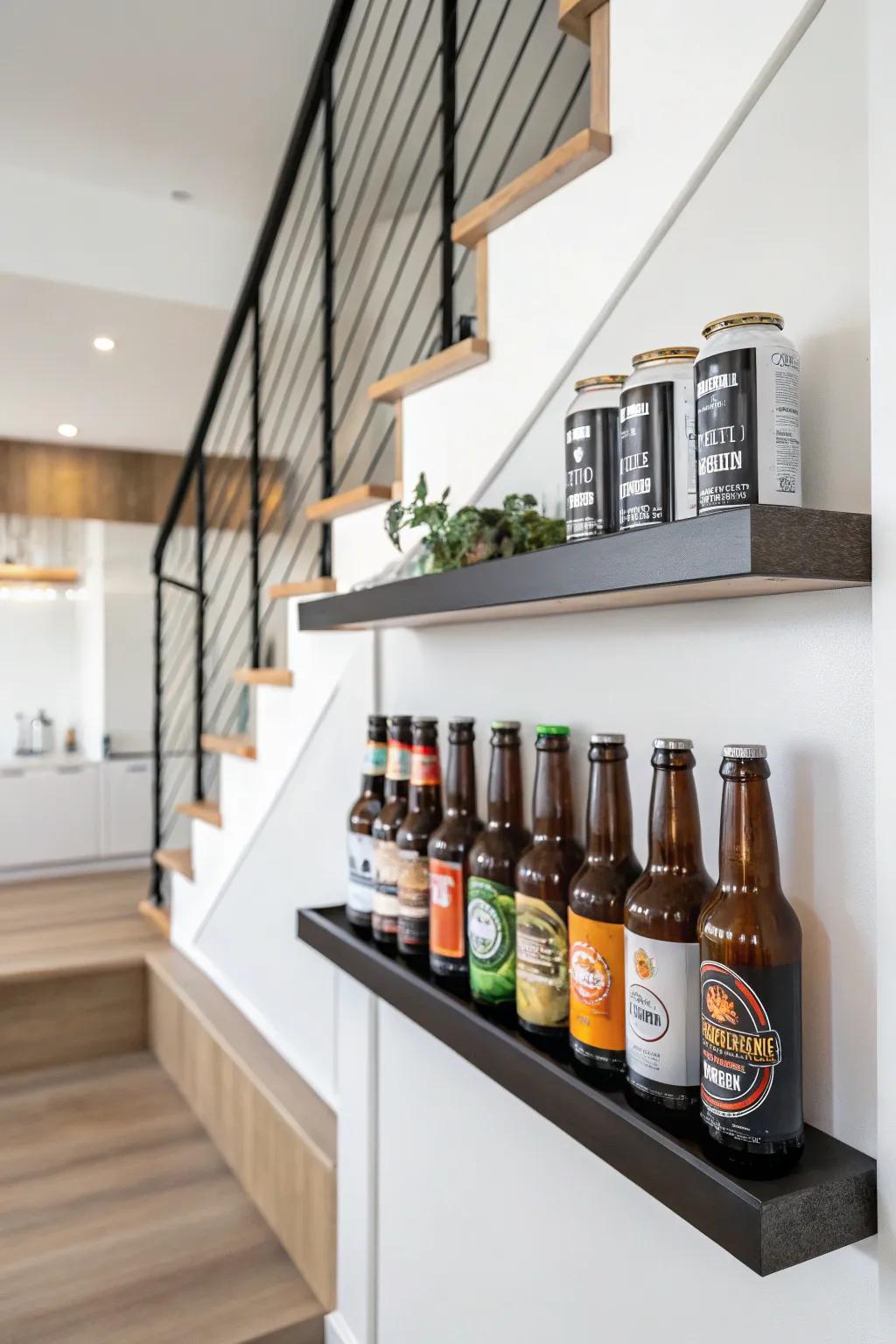 Minimalist hanging rack display for a sleek look.