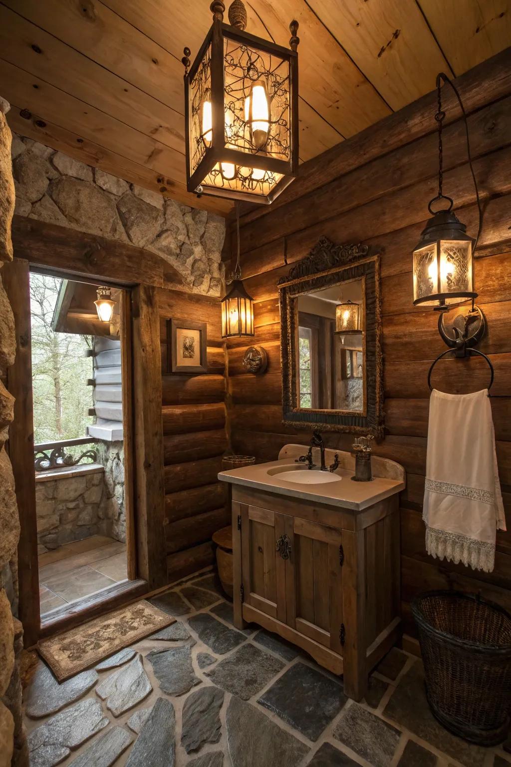 Vintage finds add a personal and countryside touch.