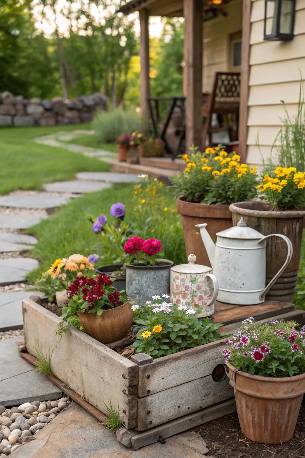 Incorporate caprice with distinctive and unusual planters.