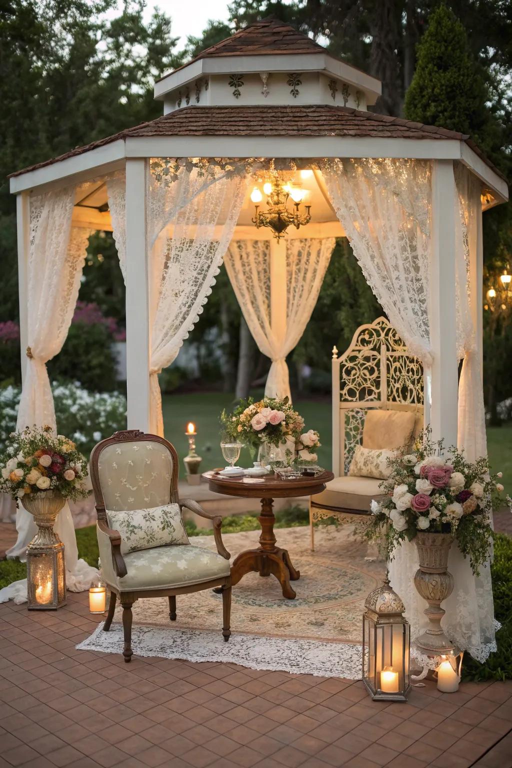 Step into the past using a vintage-inspired pavilion.