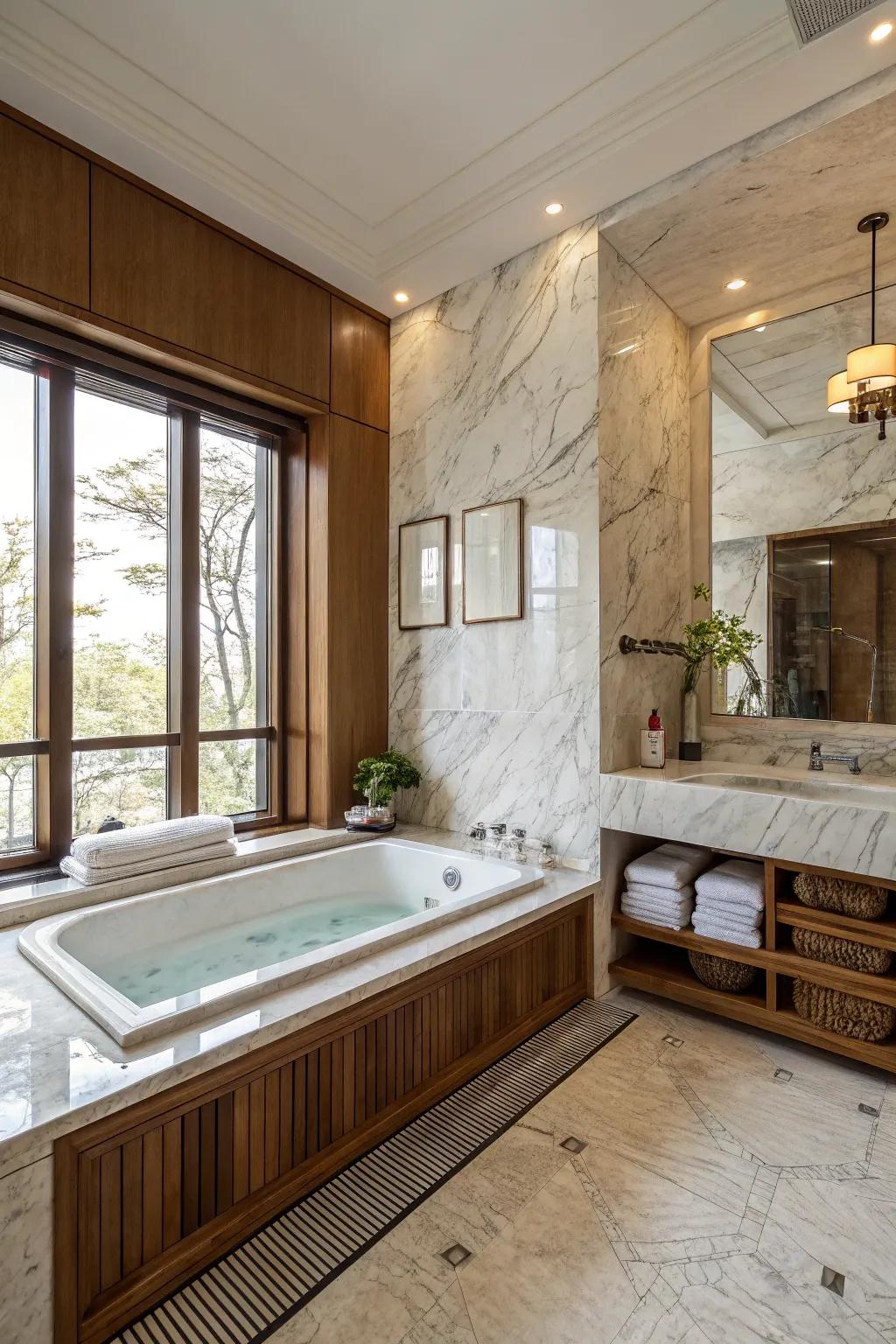 Your personal space is enhanced by rich materials.