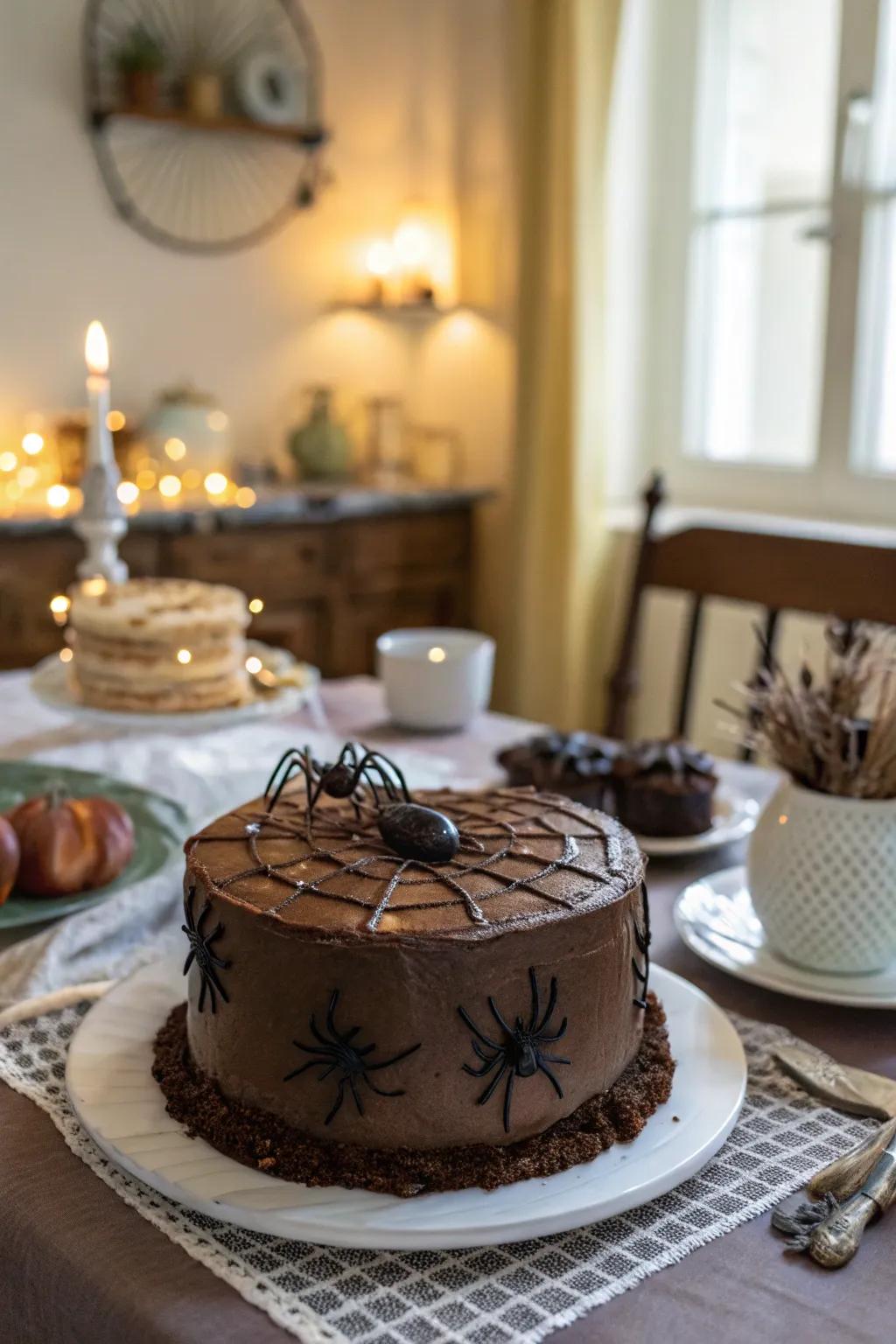 Lavish cocoa ganache bug cake.