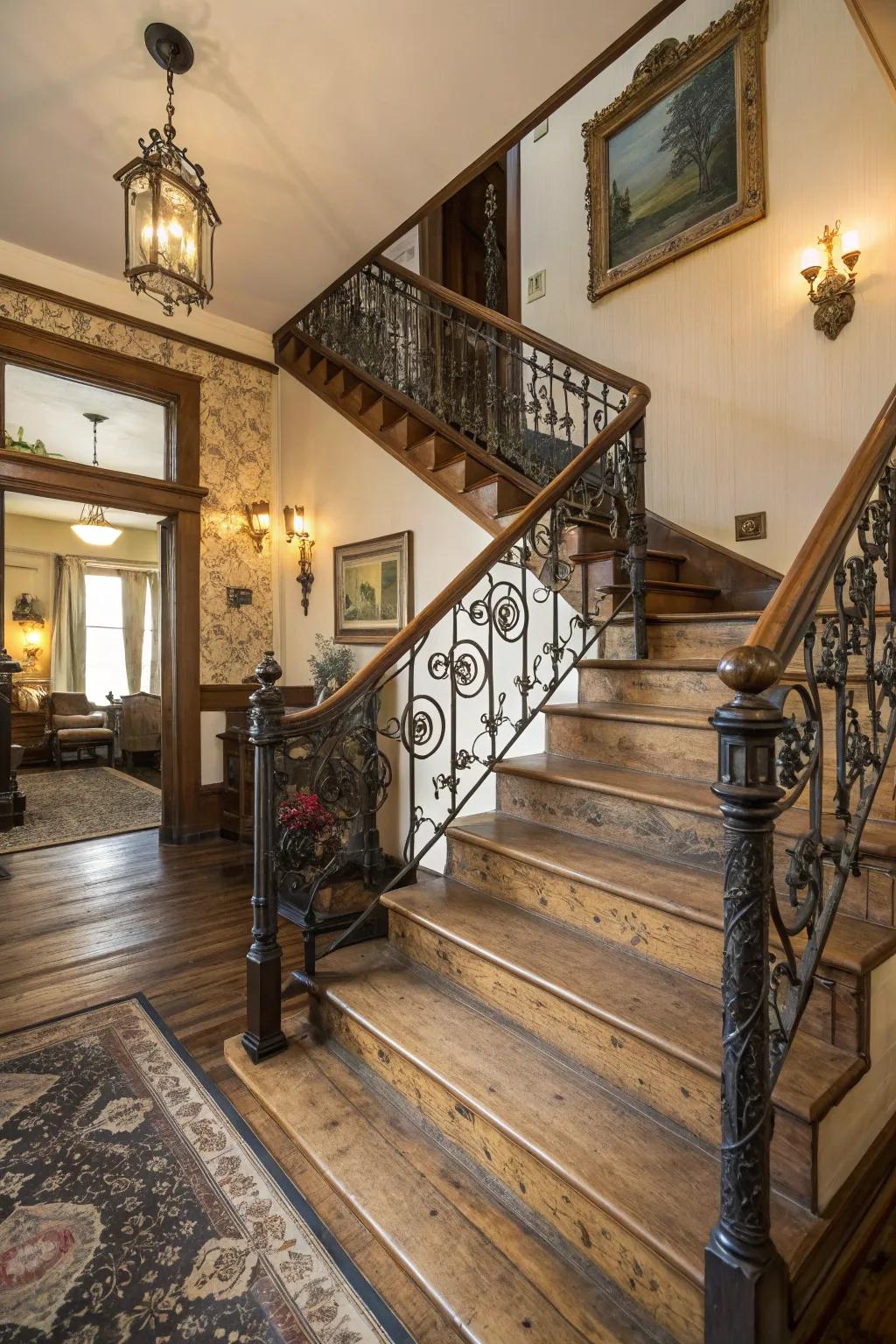 Classic components inject charm and persona into this historic stairwell.