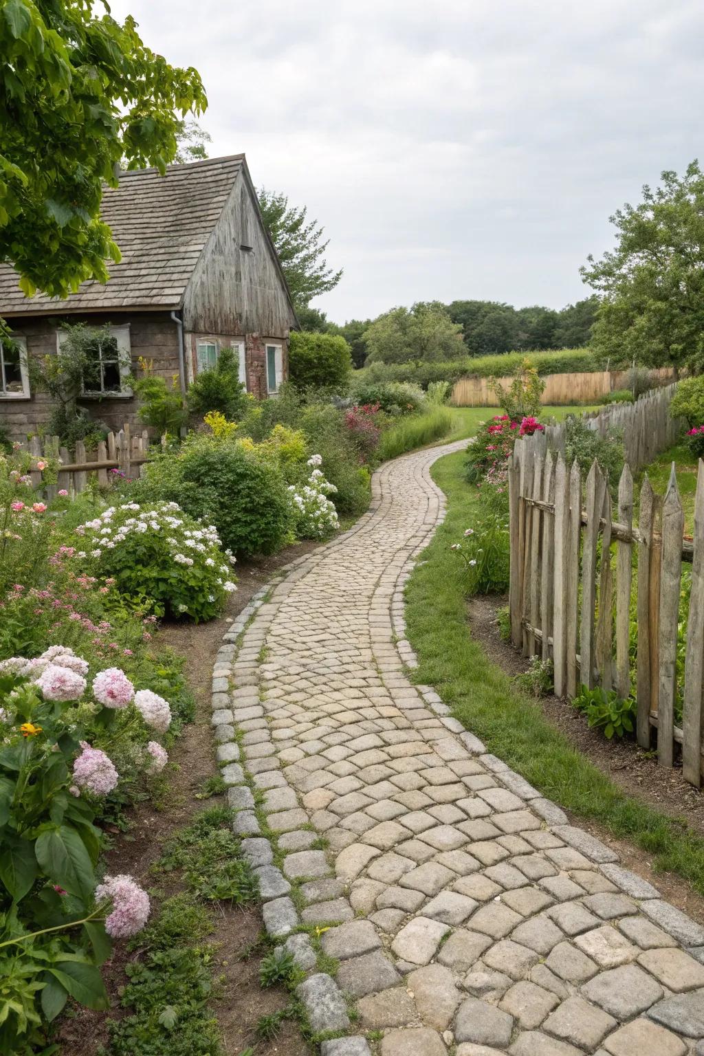 Embrace countryside charm through cobblestone designs.