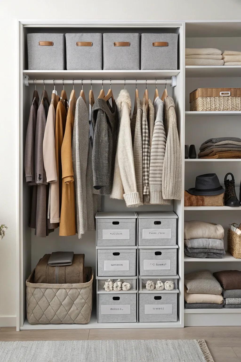 Modular containers for a perfectly organized closet.