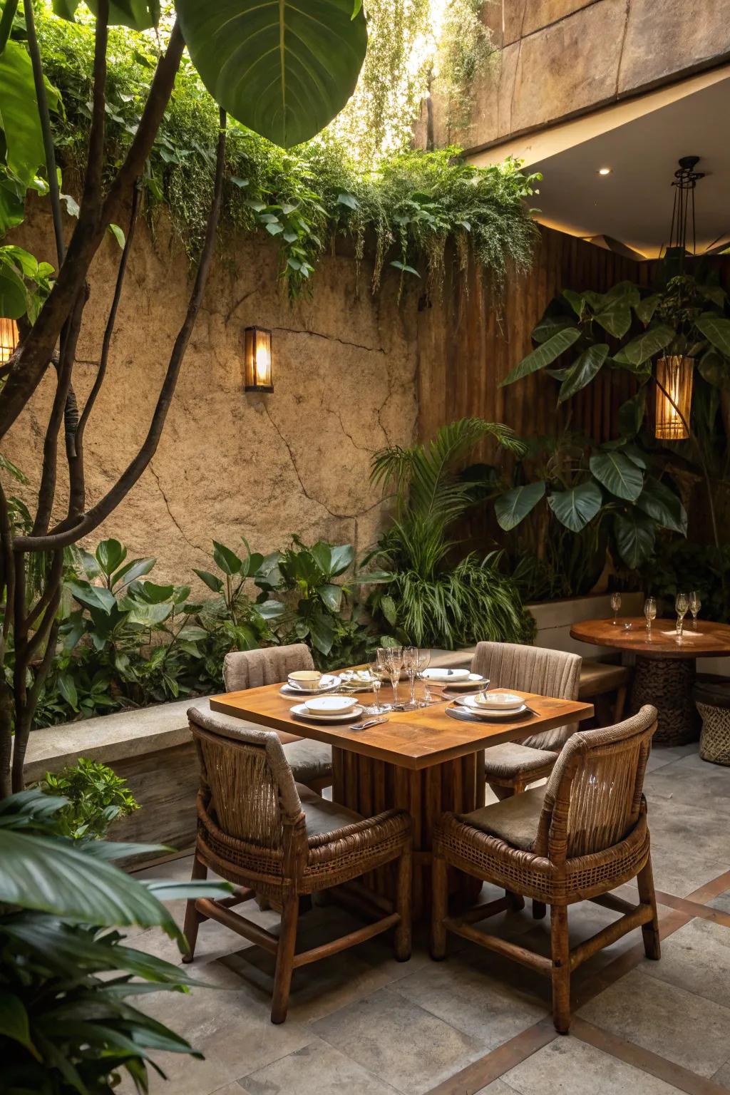 A sunken dining space perfect for al fresco meals.