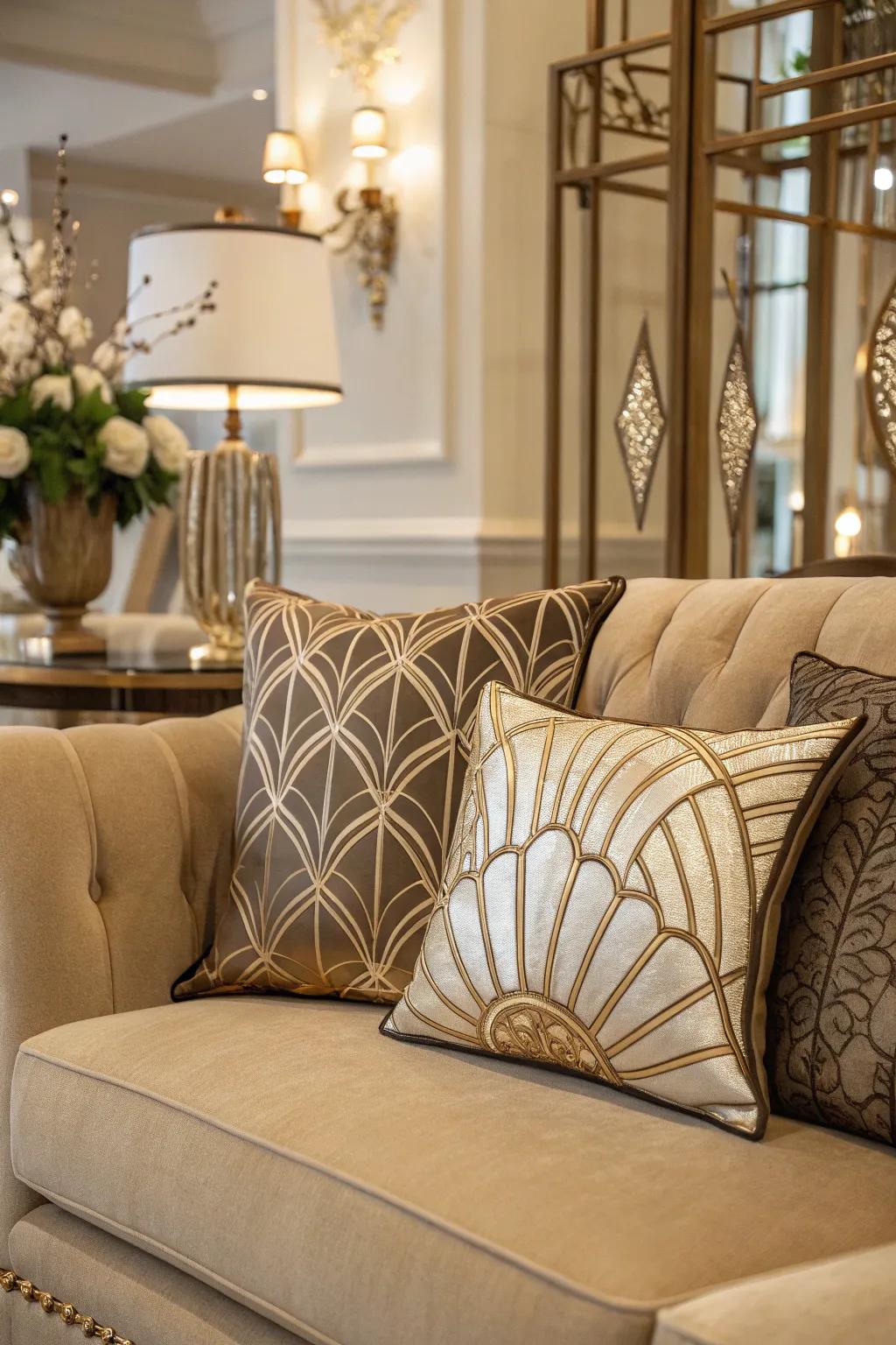 Art deco motifs bring enduring glamour to your area.