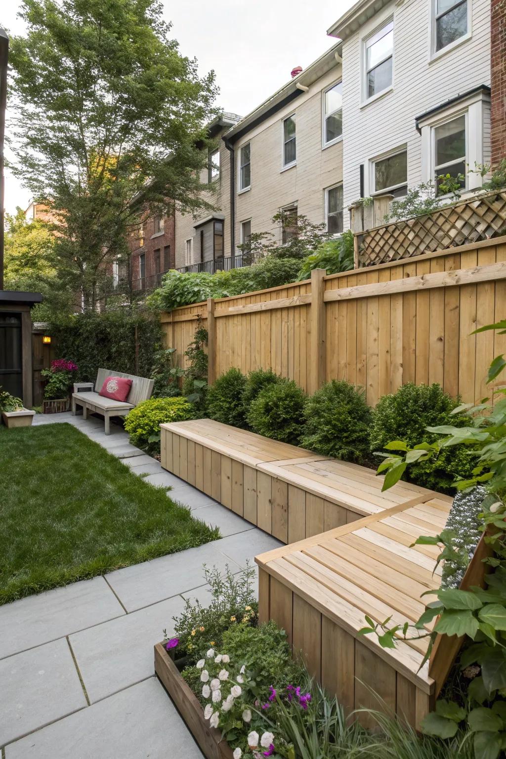Maximize space through attached seating.