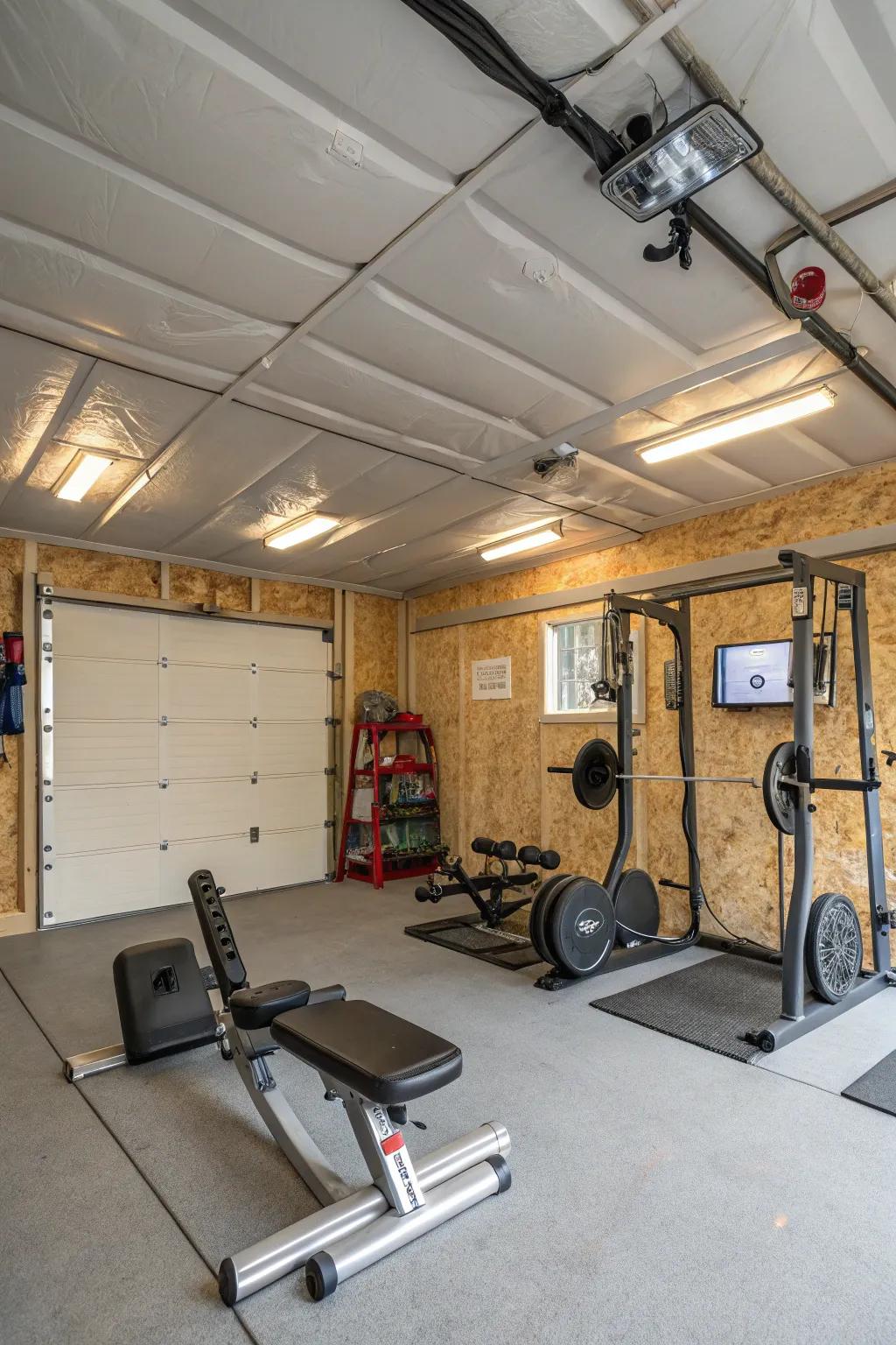 Keep your garage gym cozy year-round.