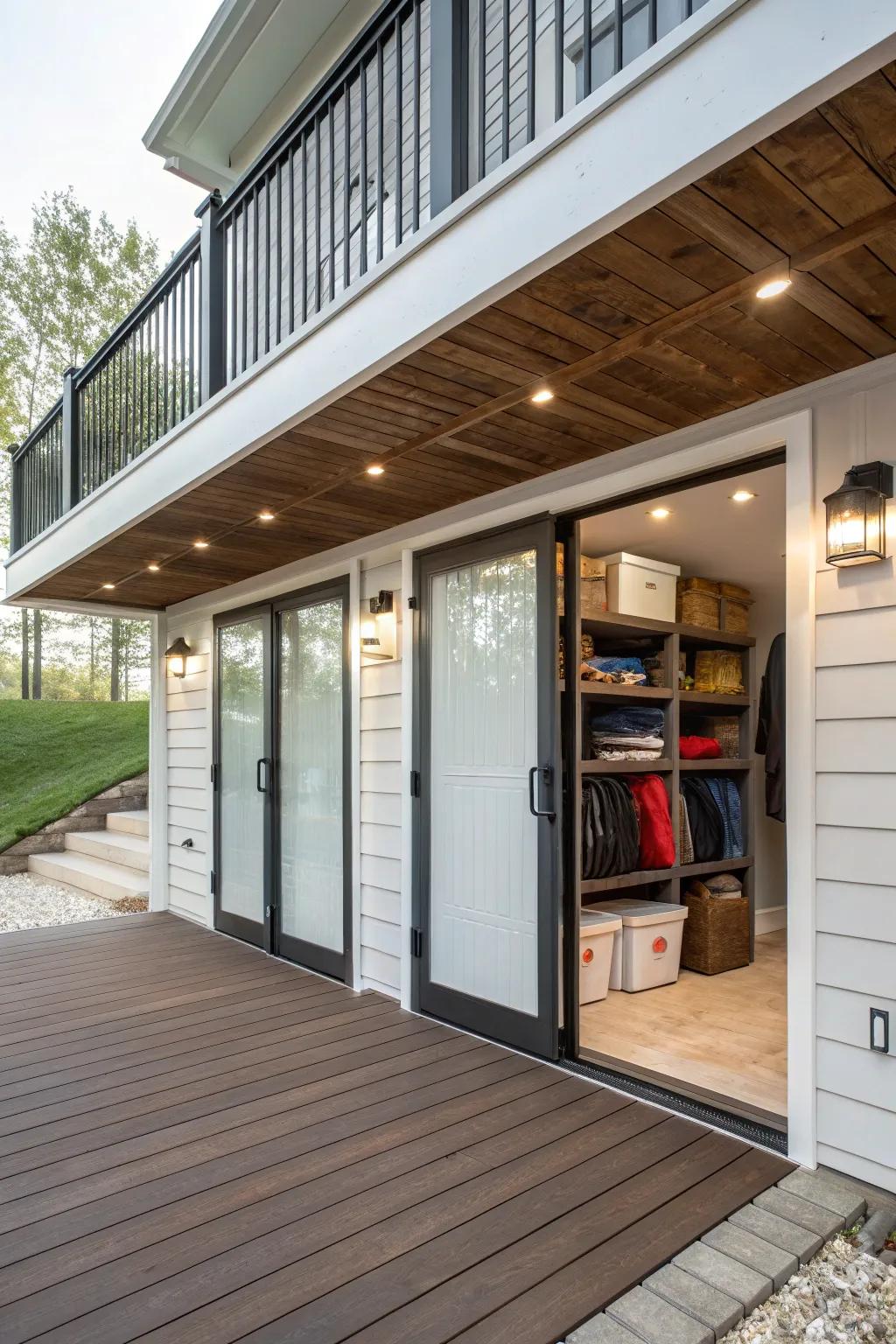 Access entries provide convenience and style to under-deck storage areas.
