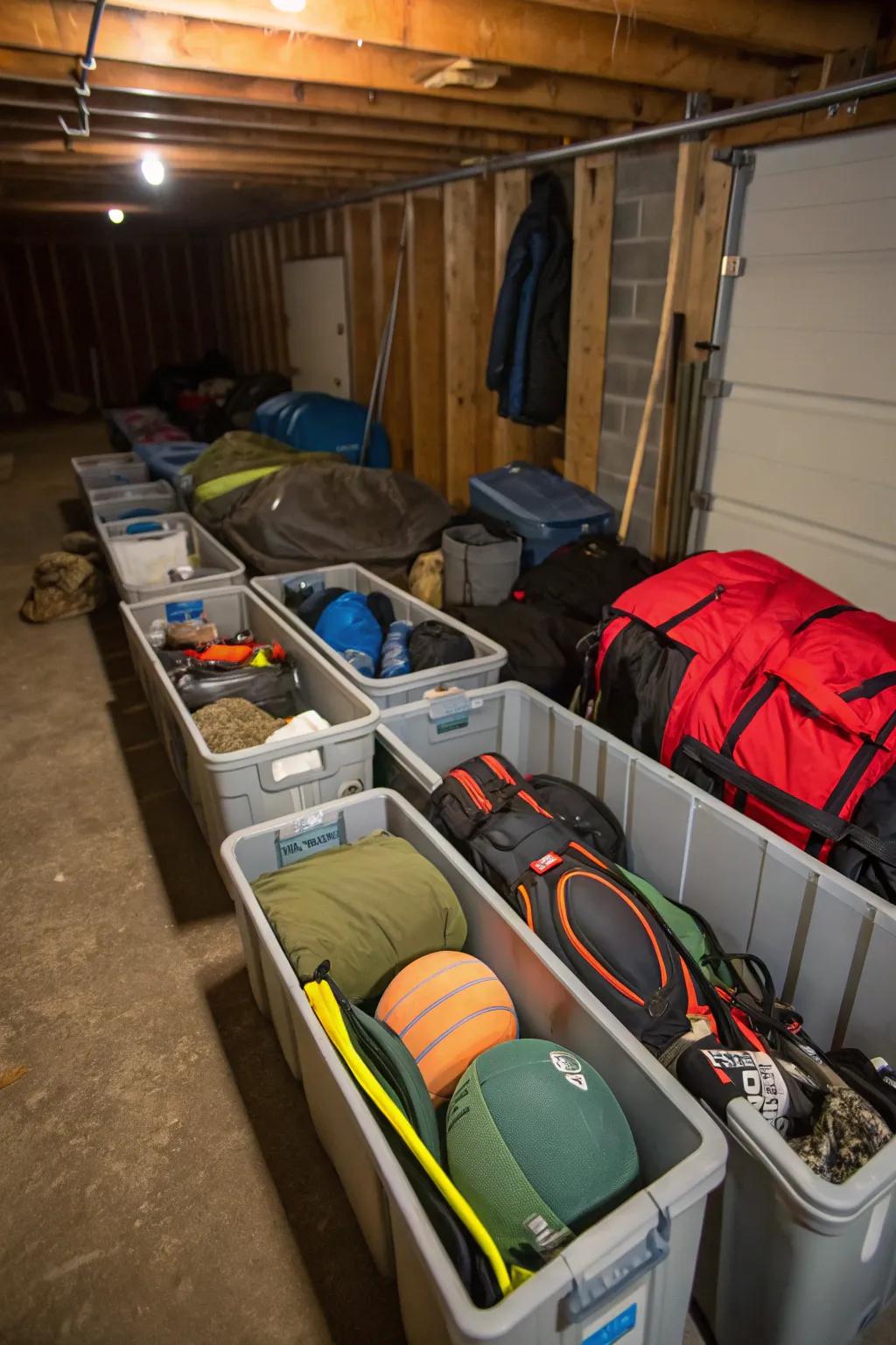 Store bulky sports gear and free up other areas of your home.