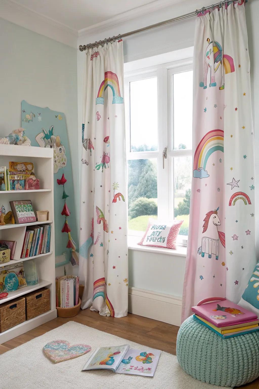 Window enhancements frame the space with fantasy creature magic.