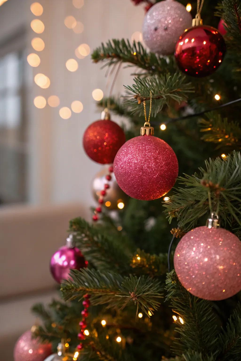 Glittering ornaments infuse sparkle and enchantment to your tree.