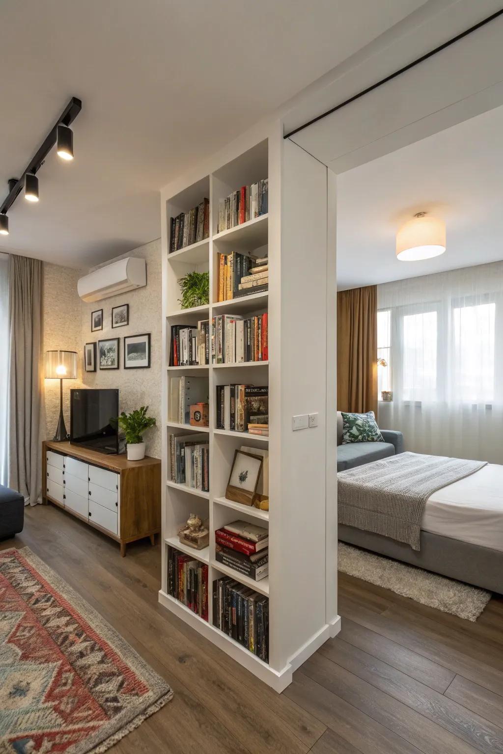 With creative, light-permitting dividers, define your living spaces.