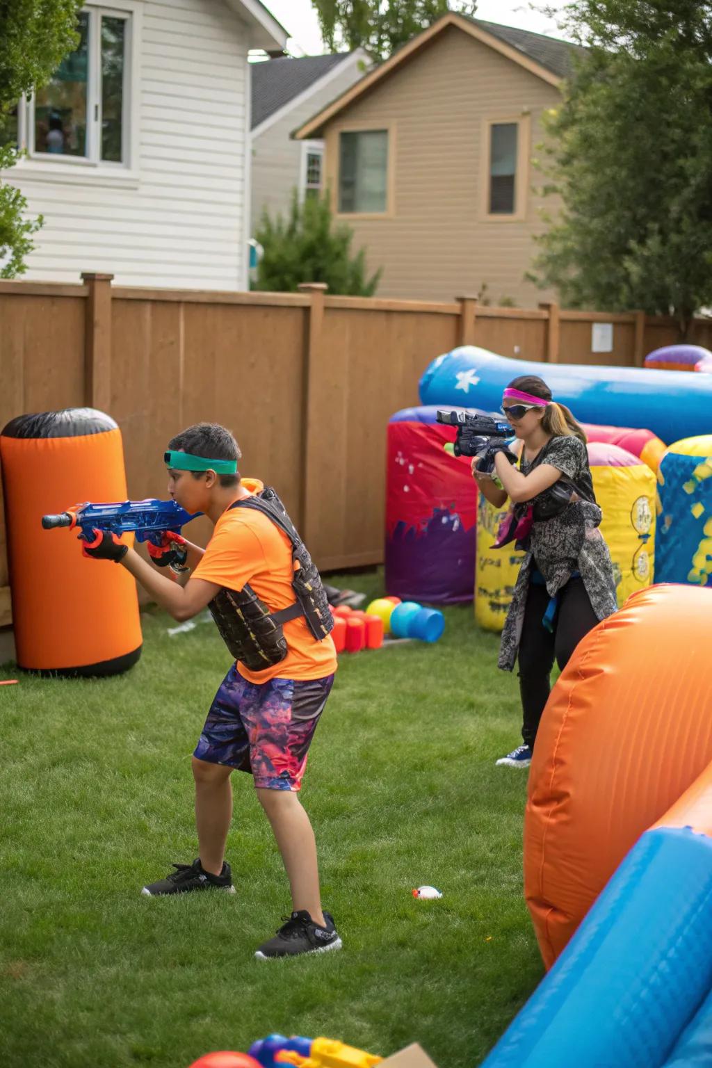 A dart duel adds high-octane fun to the gathering.