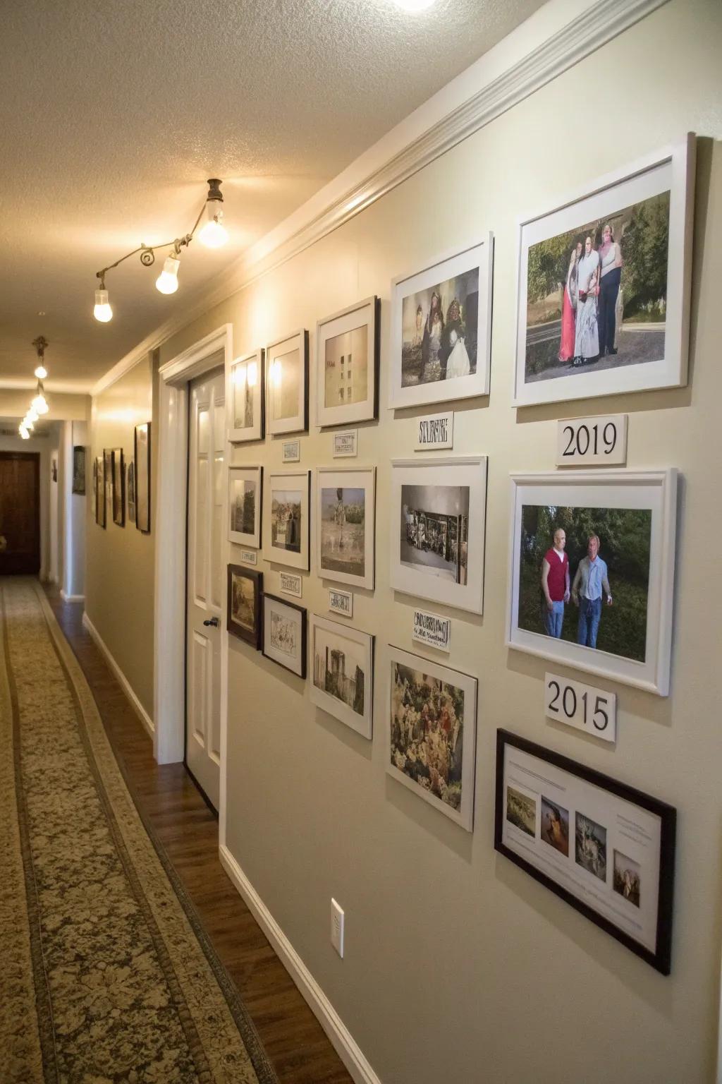 A chronological exhibit of family recollections.
