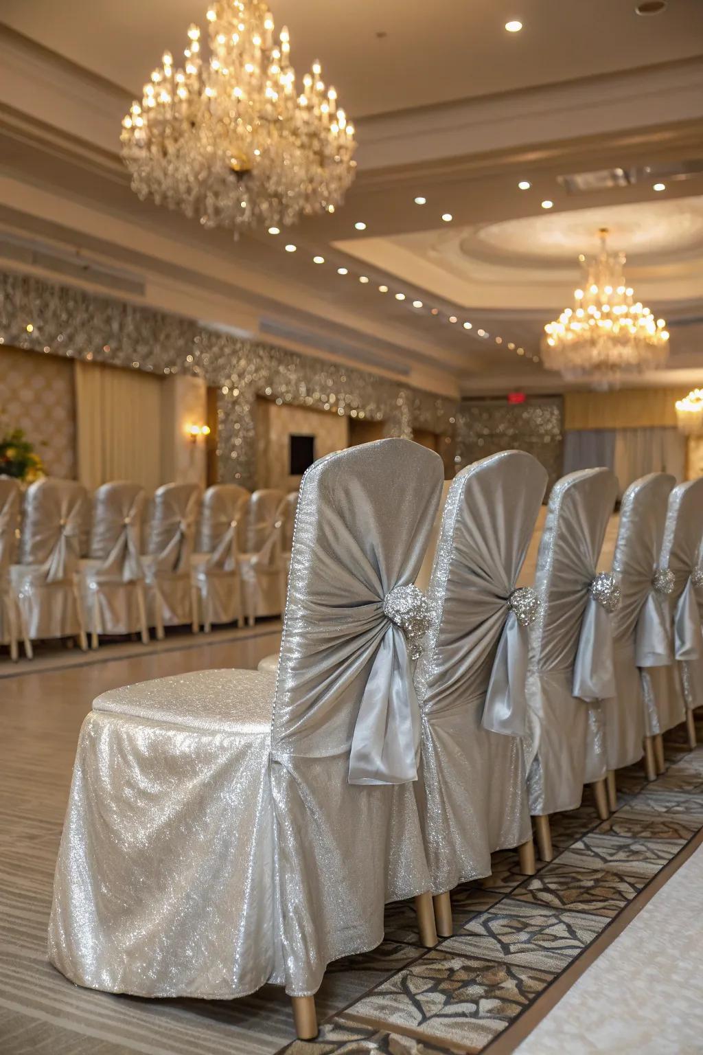 Metallic dressings contribute a hint of glamour and glimmer.