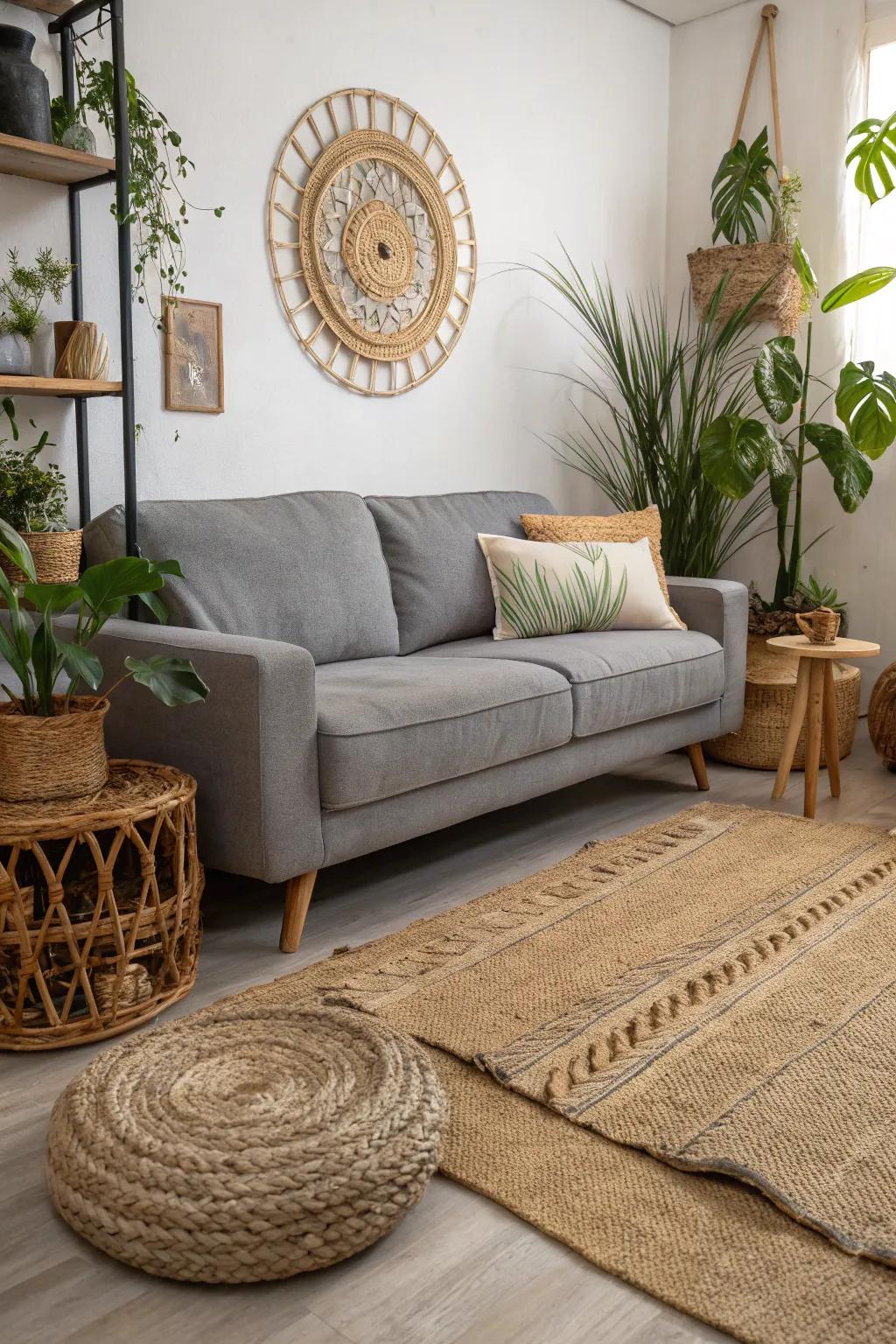 Organic fiber carpets deliver an environmentally-friendly and textured touch.