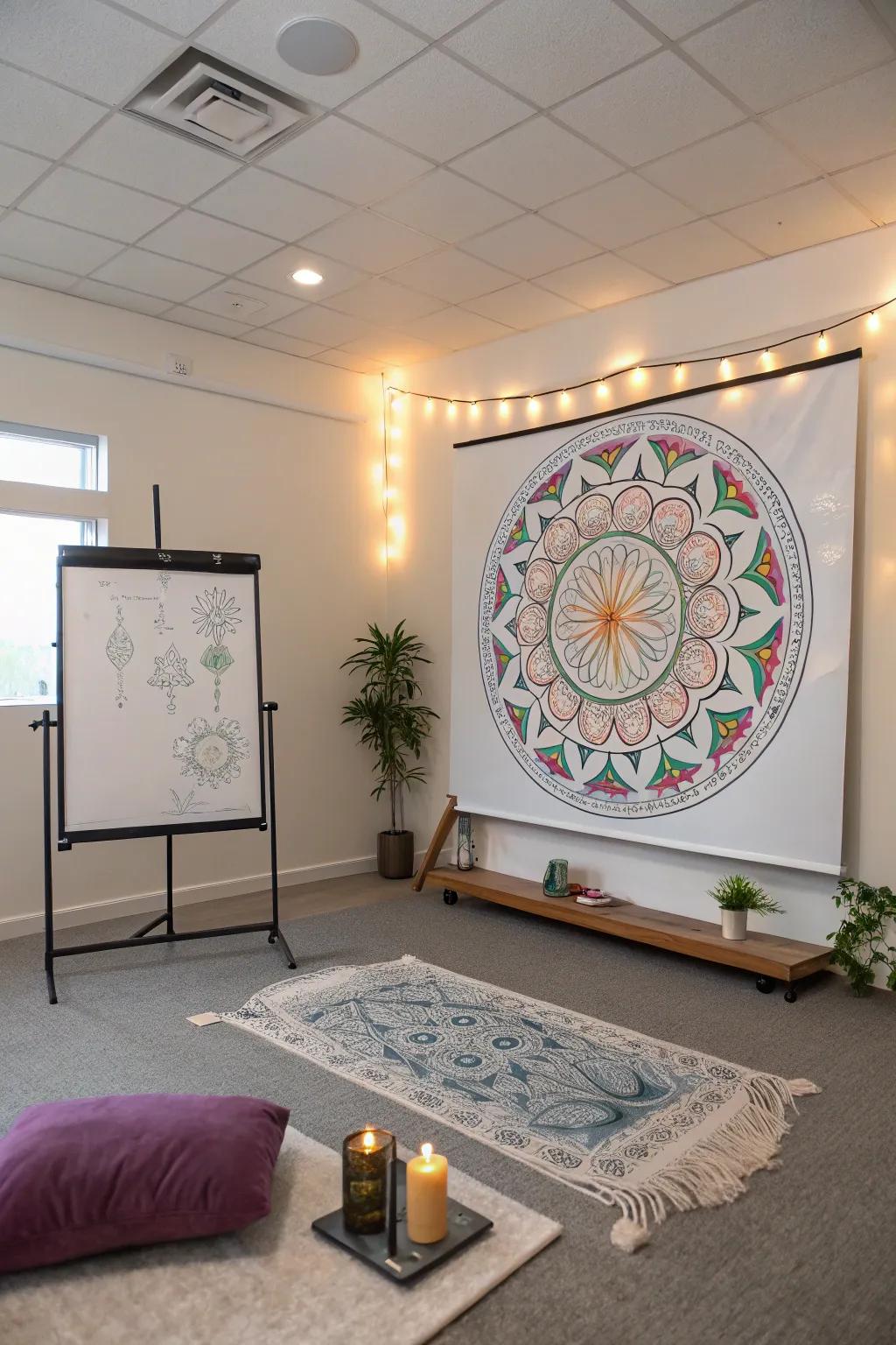 Embrace tranquility with mindful mandala art.