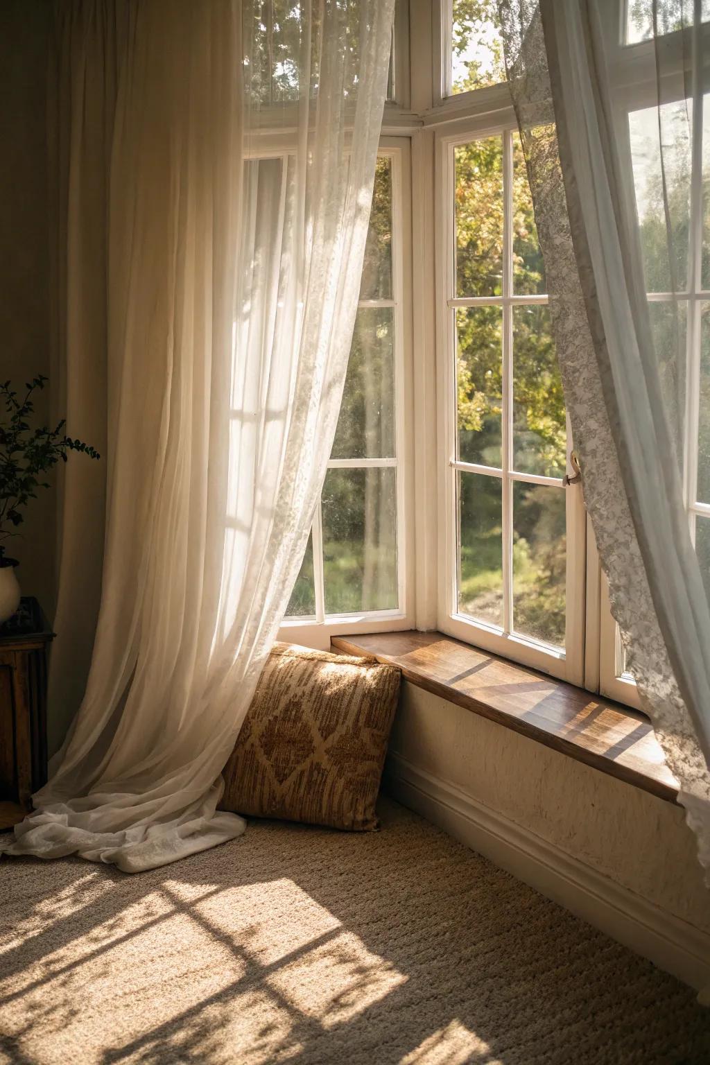 Light curtains provide privacy while keeping the area bright.