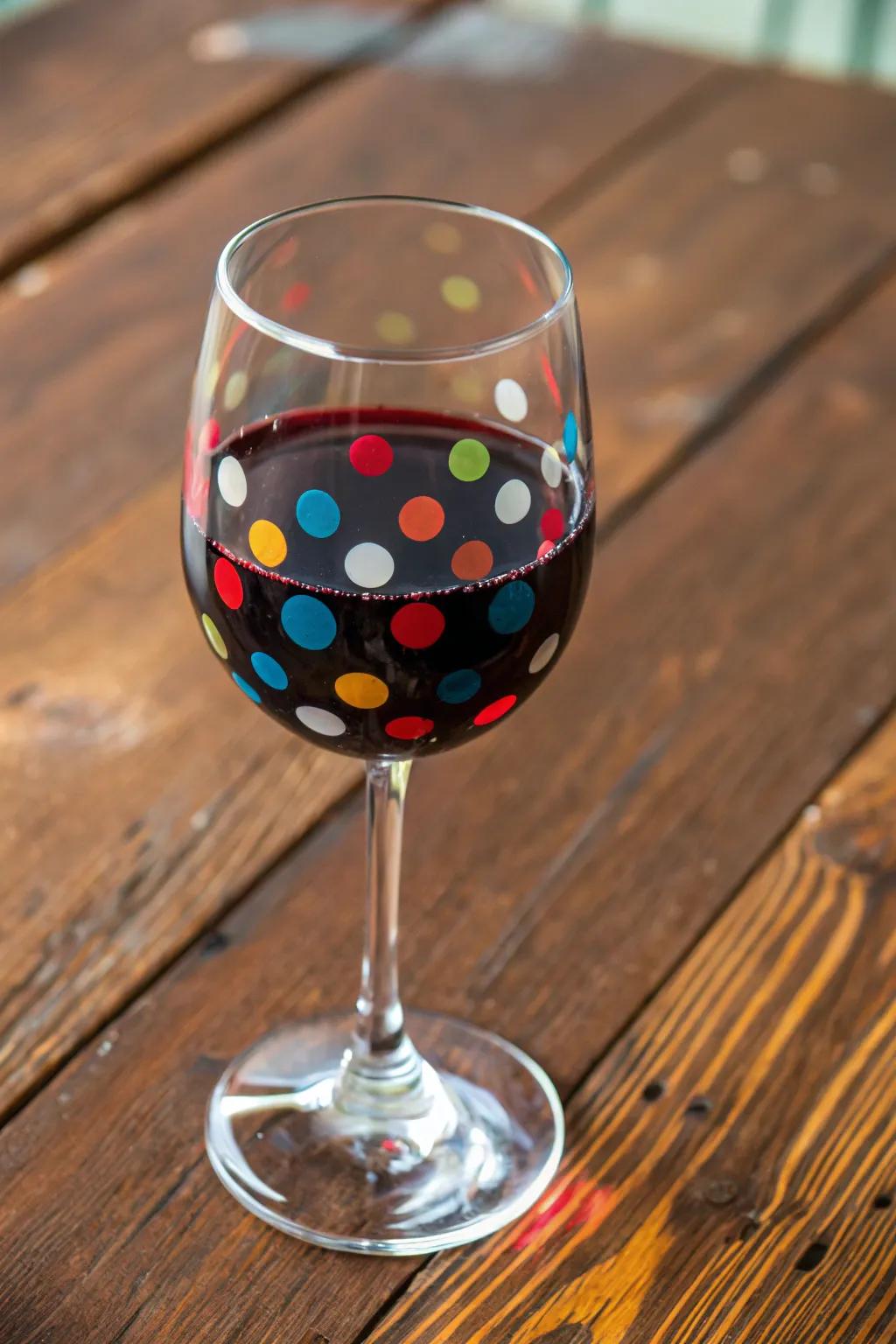 Polka dots bring playful elegance to your stemware.
