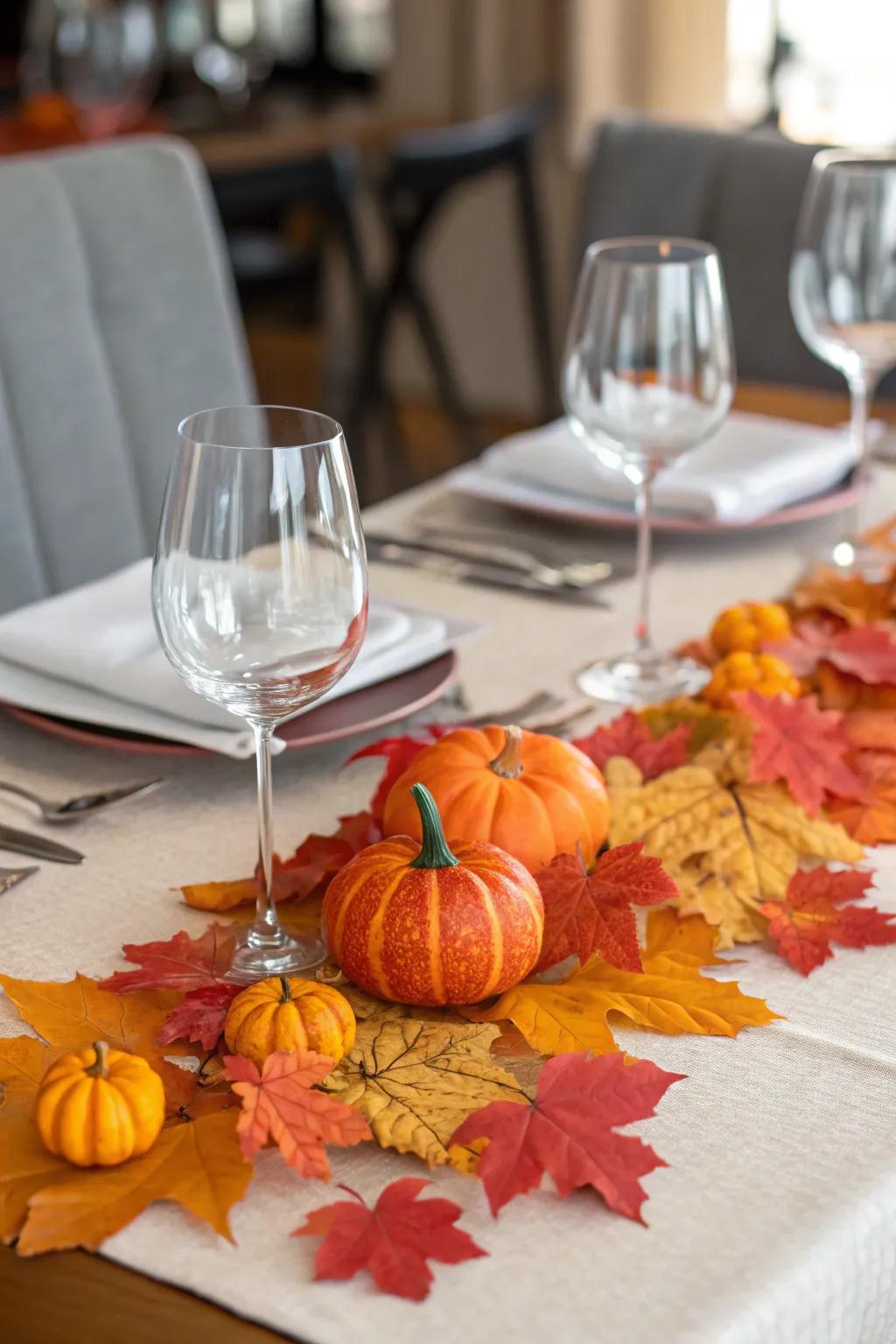 Seasonal decorations imbue your table with natural beauty.