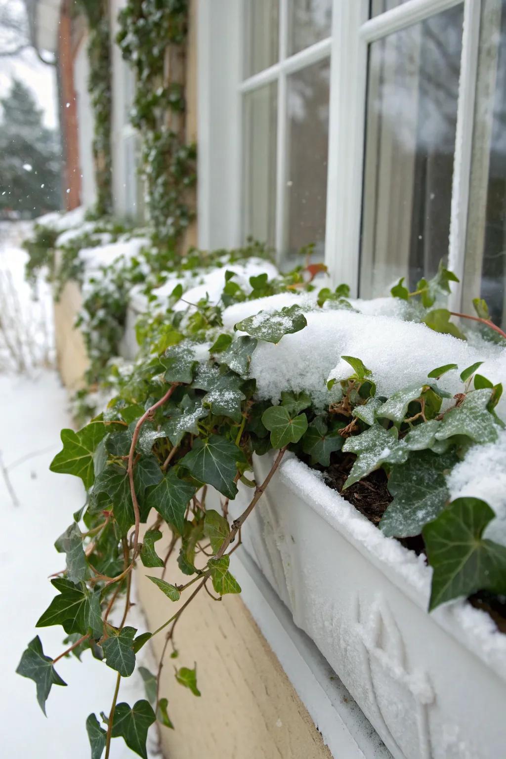 Trailing ivy adds dramatic movement to your window box.