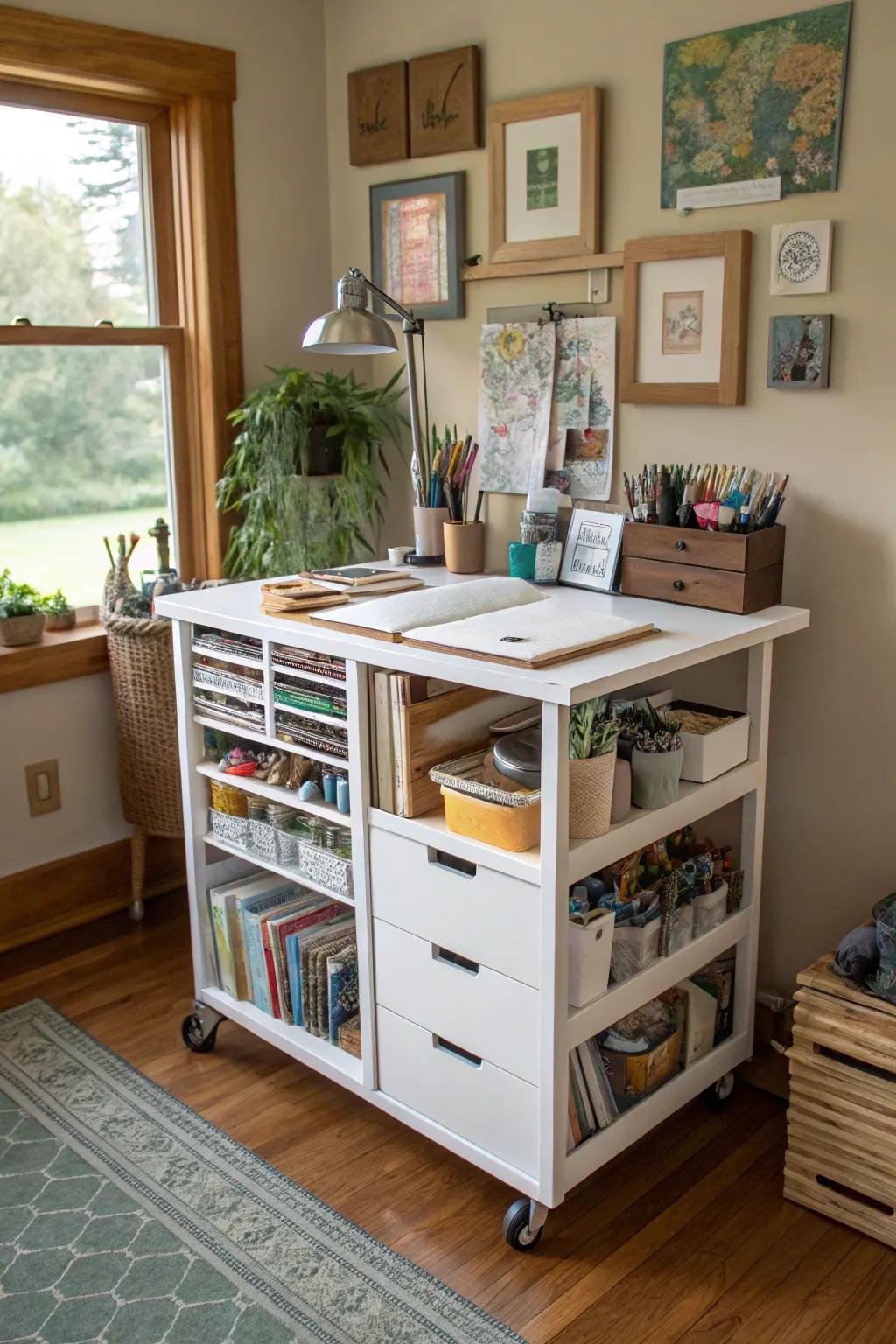 A mobile workspace adds flexibility.