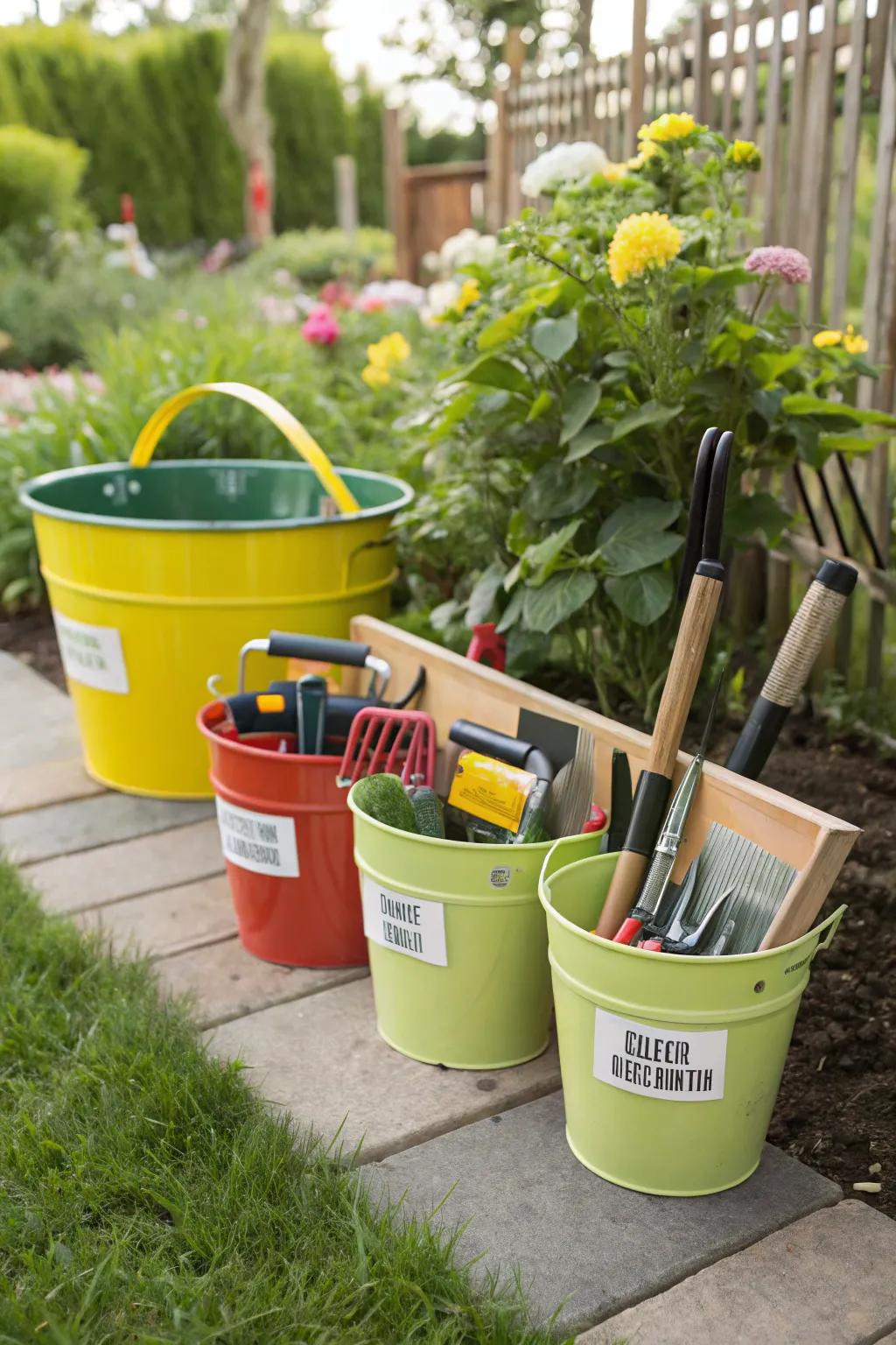 Eco-friendly and stylish upcycled tool storage.