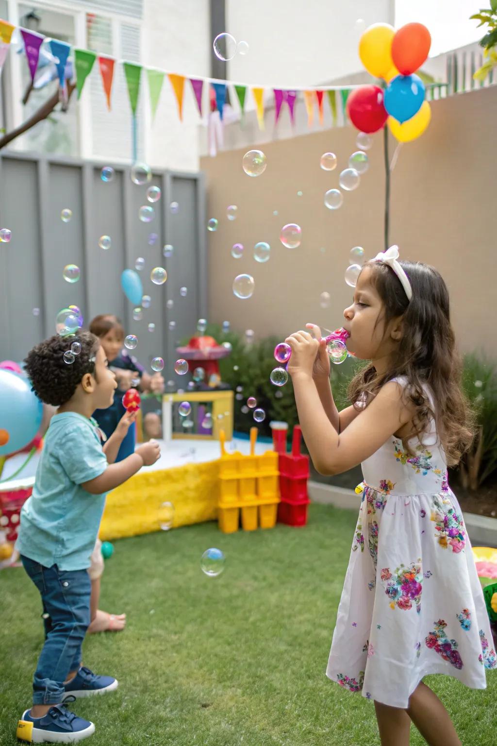 An effervescence station conveys enchantment and elation to a child's birthday celebration.