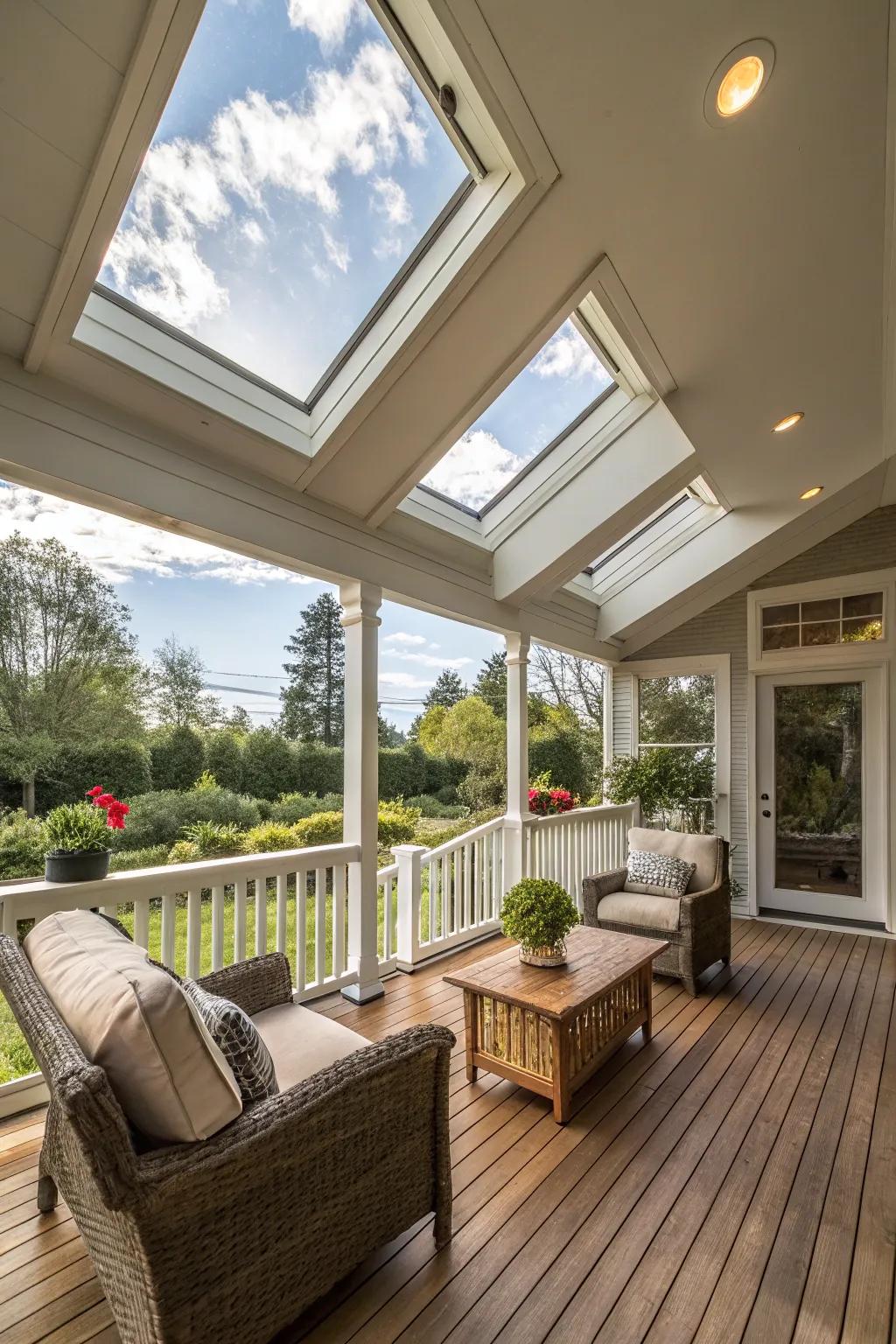 Overhead windows offering a celestial view and enhanced brightness.