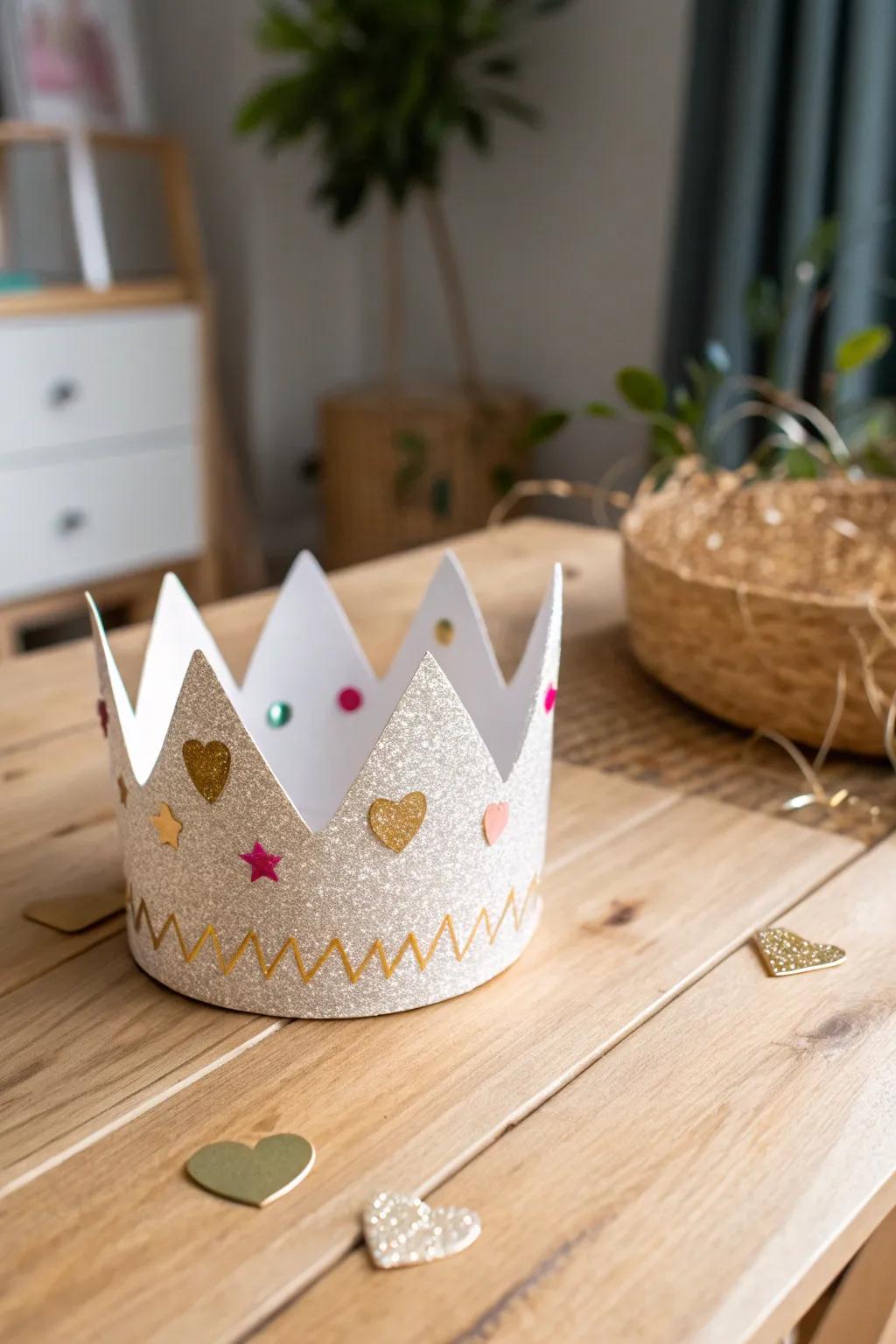Made with affection: A simple paper crest suited for your little royal.